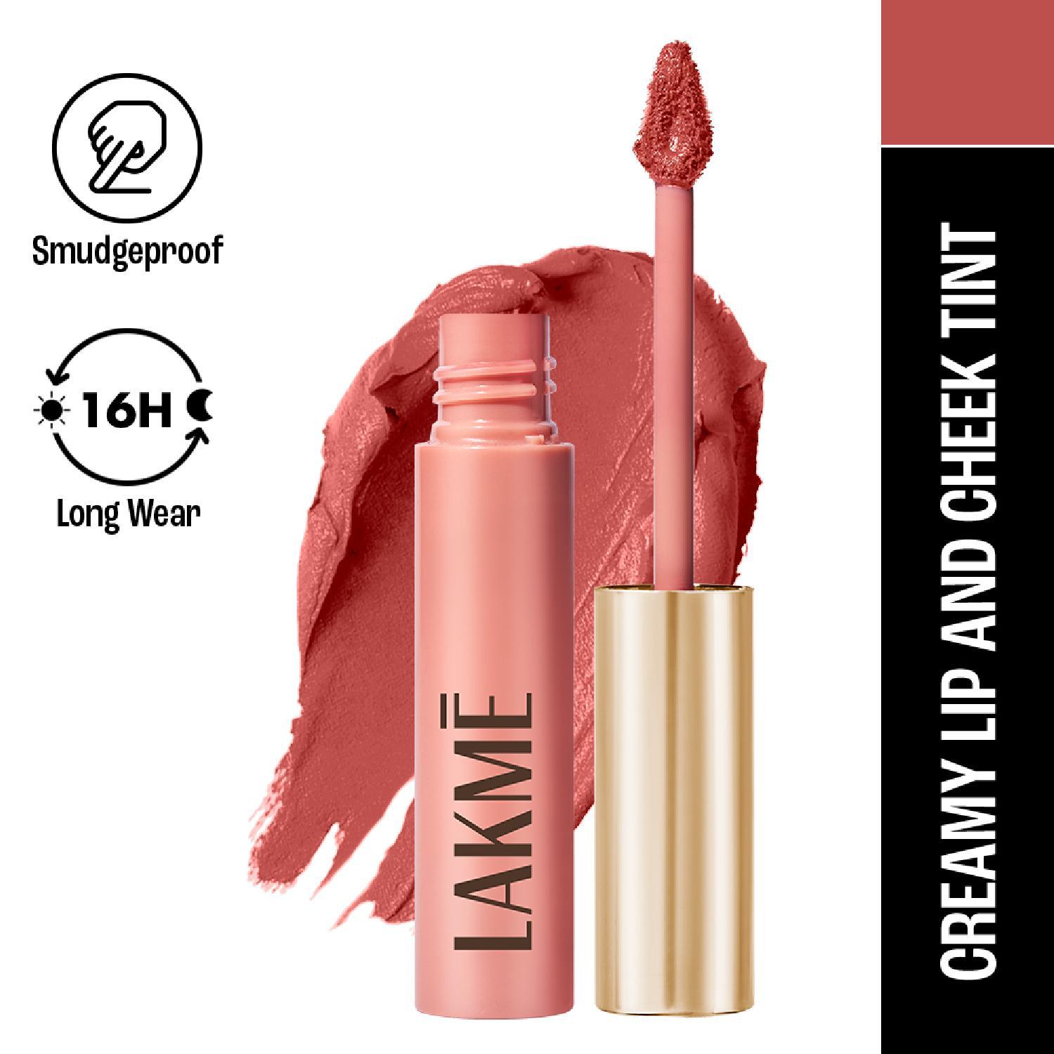 Lakme | Lakme Double Duty Lip & Cheek Mousse Matte Lipstick & Soft Blush, Blush Velvet (9 g)