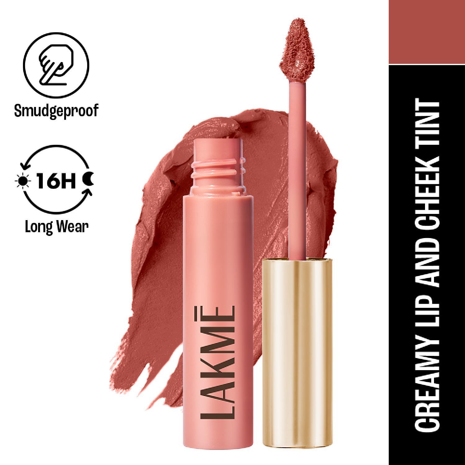 Lakme | Lakme Double Duty Lip & Cheek Mousse Matte Lipstick & Soft Blush, Coffee Lite (9 g)