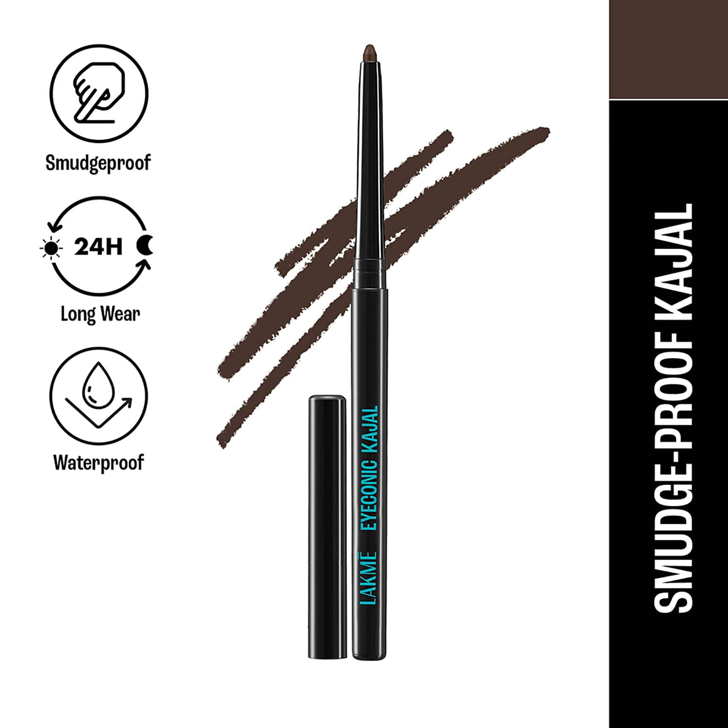 Lakme | Lakme Eyeconic Kajal Matte Kajal Pencil That Lasts 24 Hrs - Classic Brown (0.35 g)