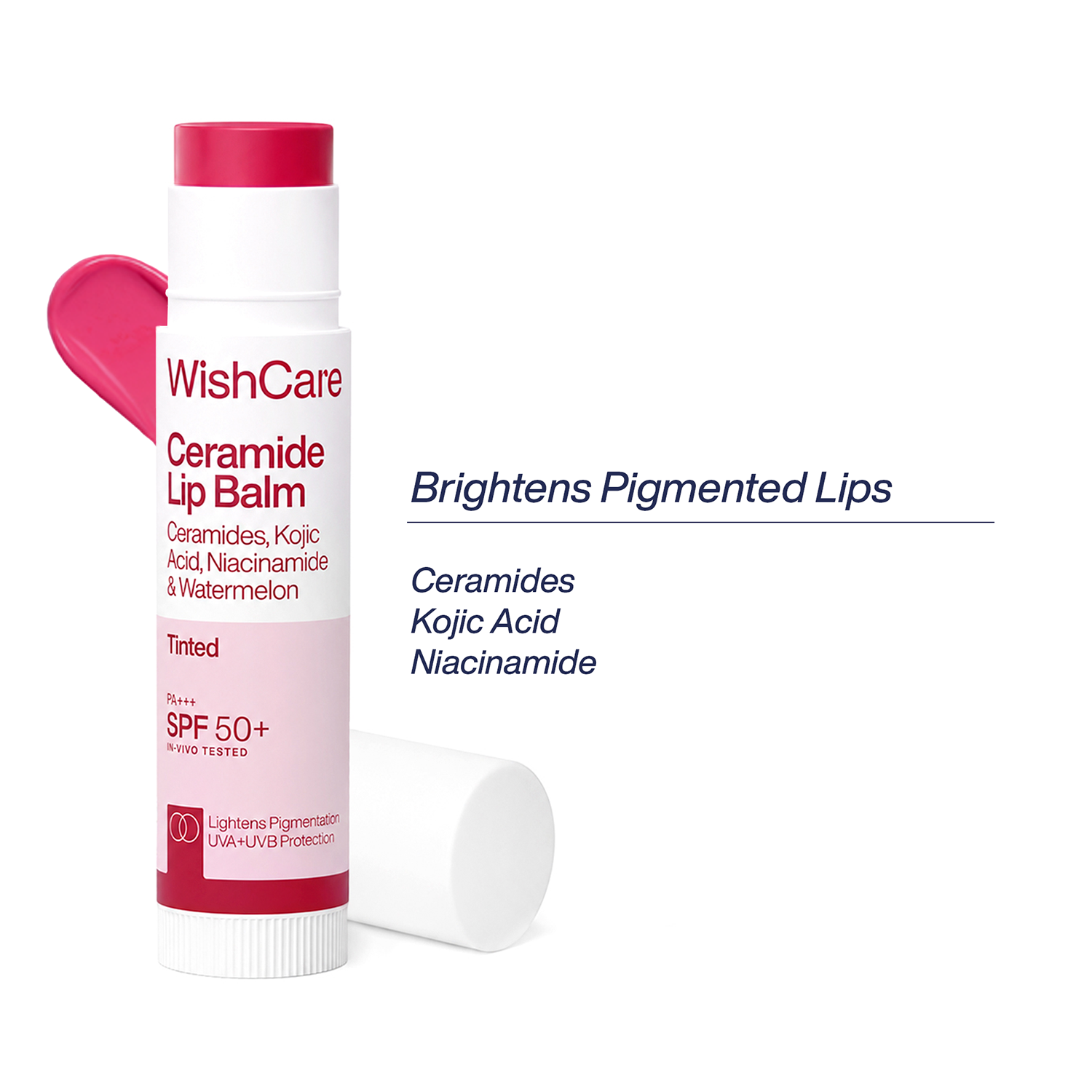 WishCare | WishCare Tinted Ceramide Lip Balm for Dark Pigmented Lips with SPF50 PA+++ Heals Chapped Lips (5 g)