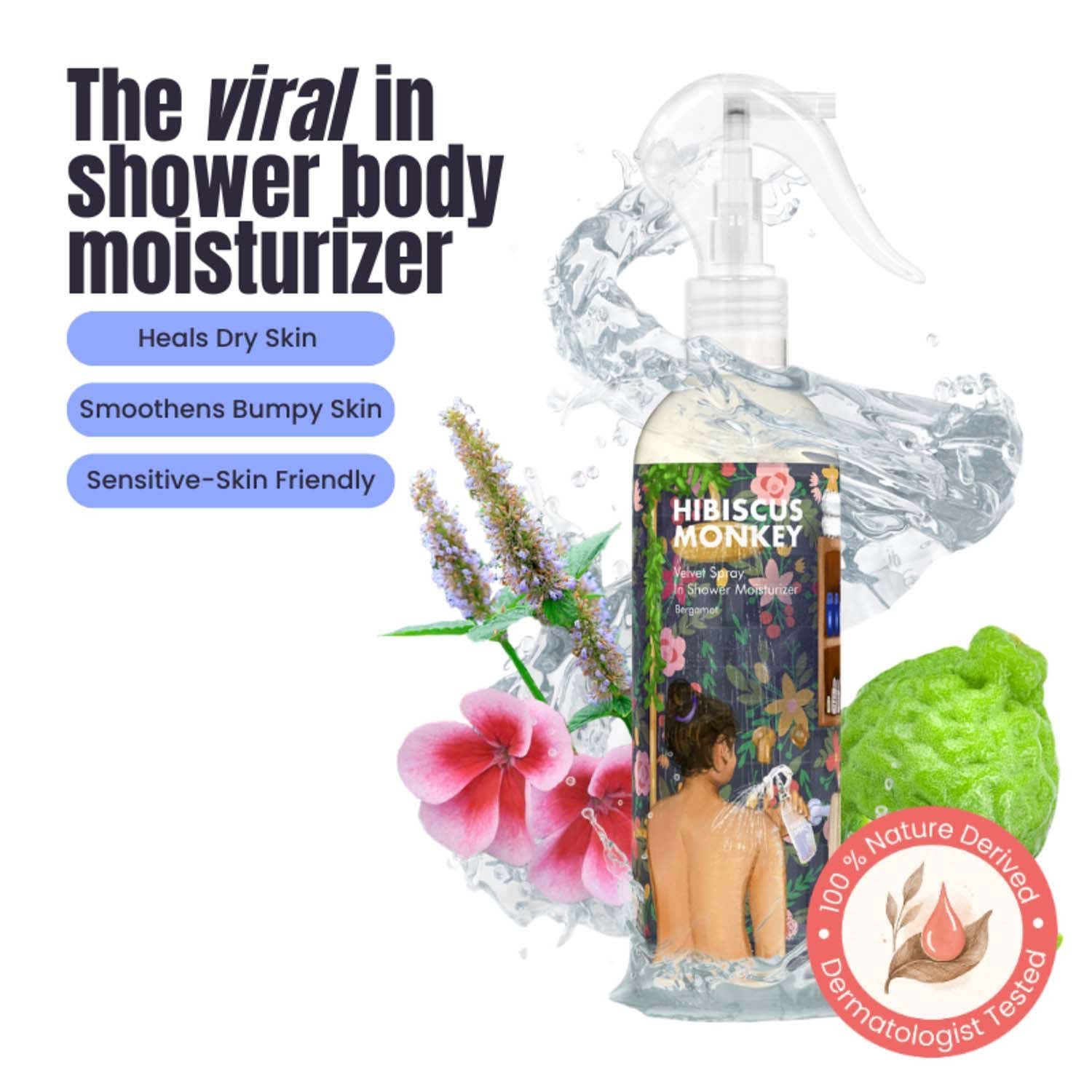 Hibiscus Monkey | Hibiscus Monkey Bergamot Velvet Spray In-Shower Body Moisturiser (250ml)