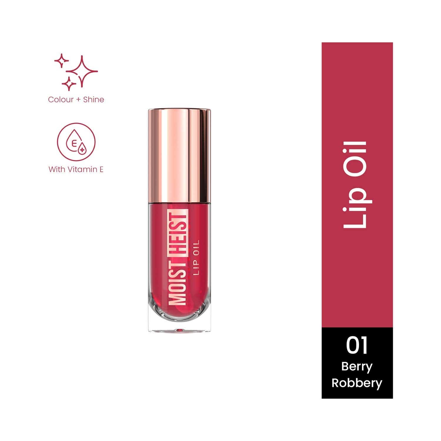 Swiss Beauty | Swiss Beauty Moist Heist Lip Oil with Vitamin E & Mint Oil - 1 Berry Robbery (4.8 g)