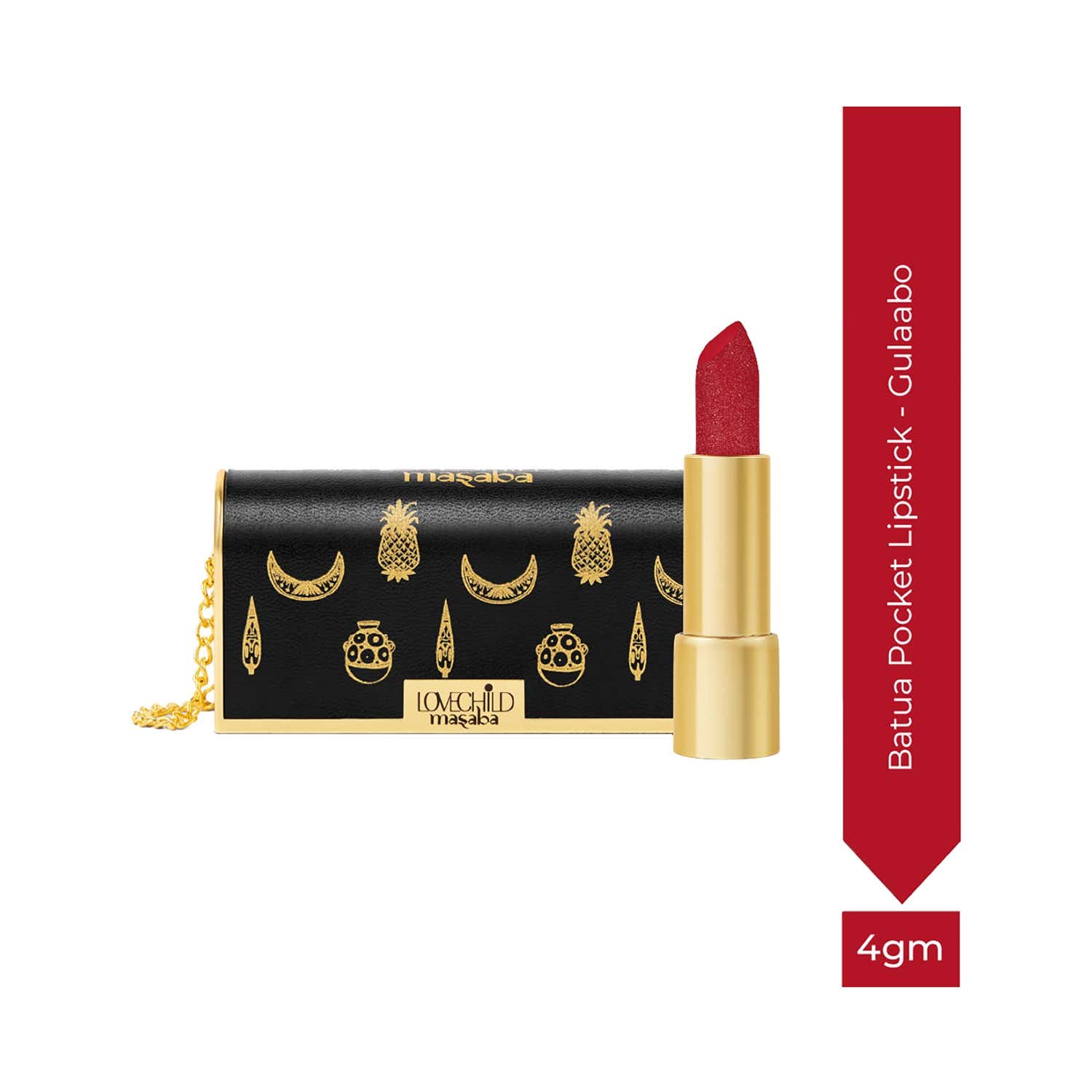 LoveChild Masaba | Lovechild Masaba Batua Pocket Lipstick Rich Satin Finish - Gulaabo (4 g)
