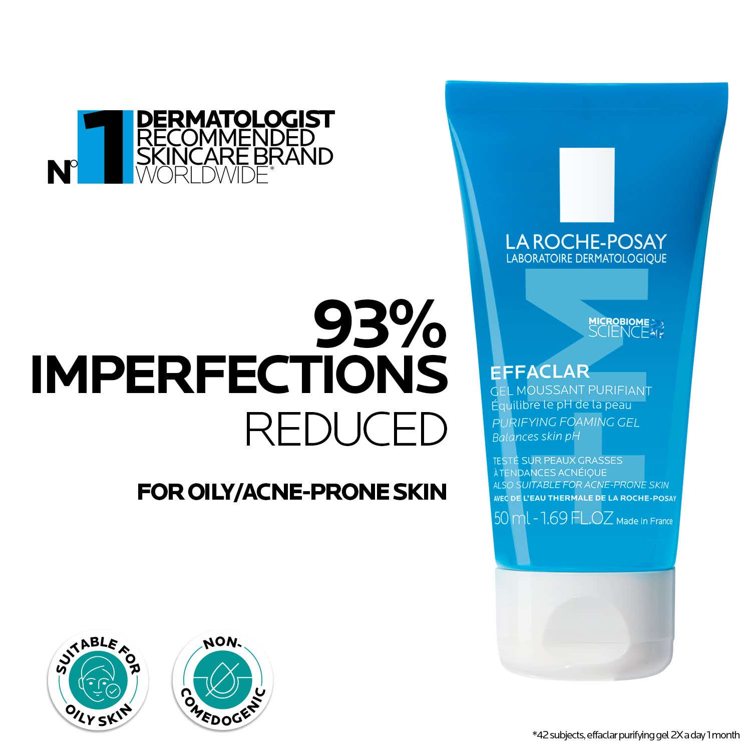 LA ROCHE-POSAY | La Roche-Posay Effaclar Purifying Anti-Acne Gel Face Wash (50 ml)