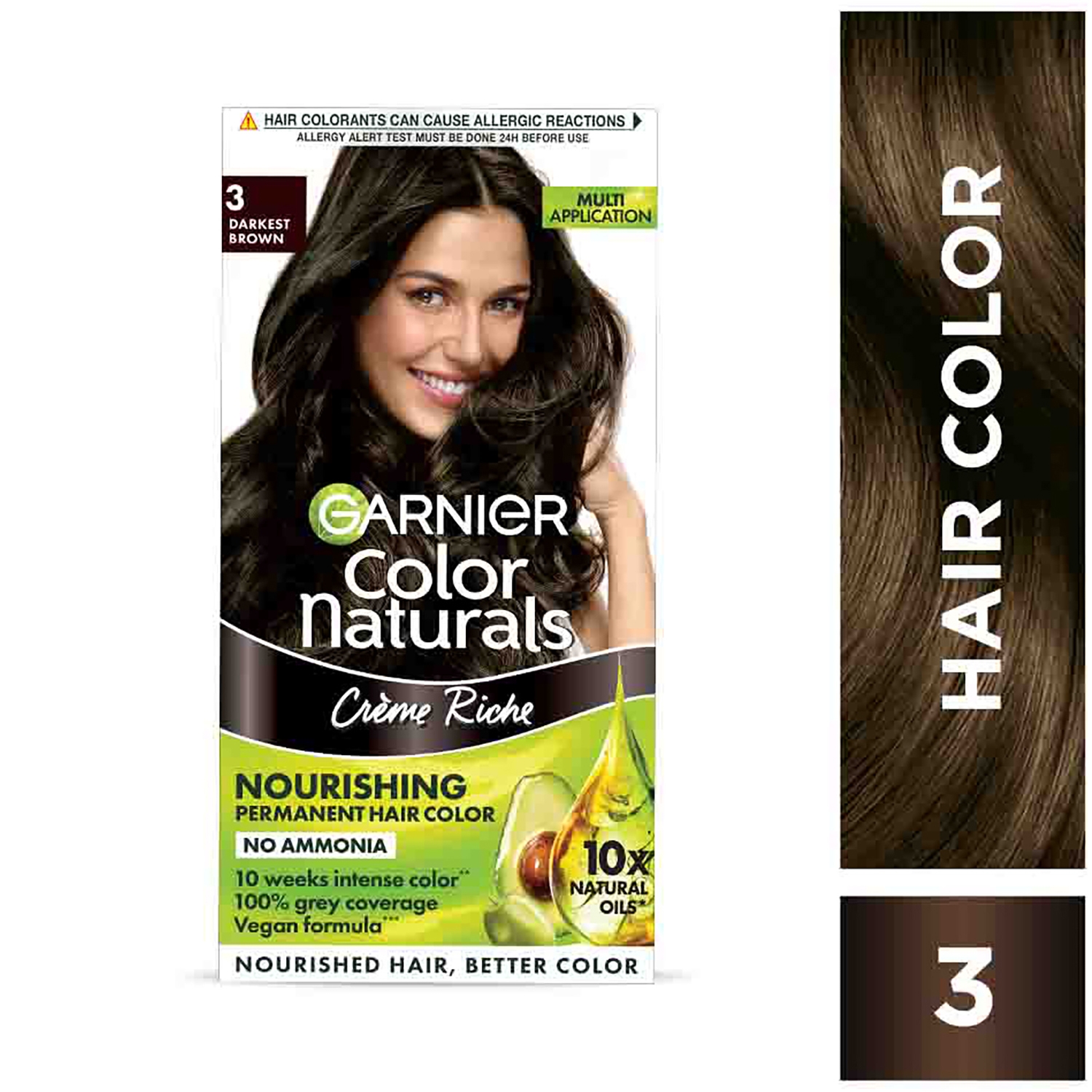 Garnier | Garnier Color Naturals Creme Hair Color - Shade 3 Darkest Brown (70ml + 60g)