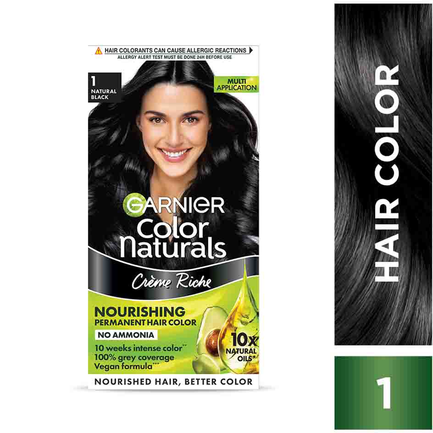 Garnier | Garnier Color Naturals Creme Hair Color - Shade 1 Natural Black (70ml + 60g)
