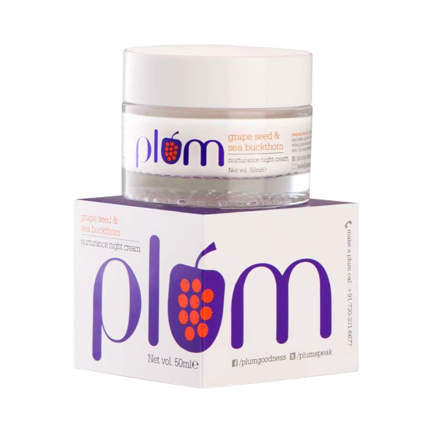 Plum | Plum Grape Seed & Sea Buckthorn Nurturance Night Cream (50ml)