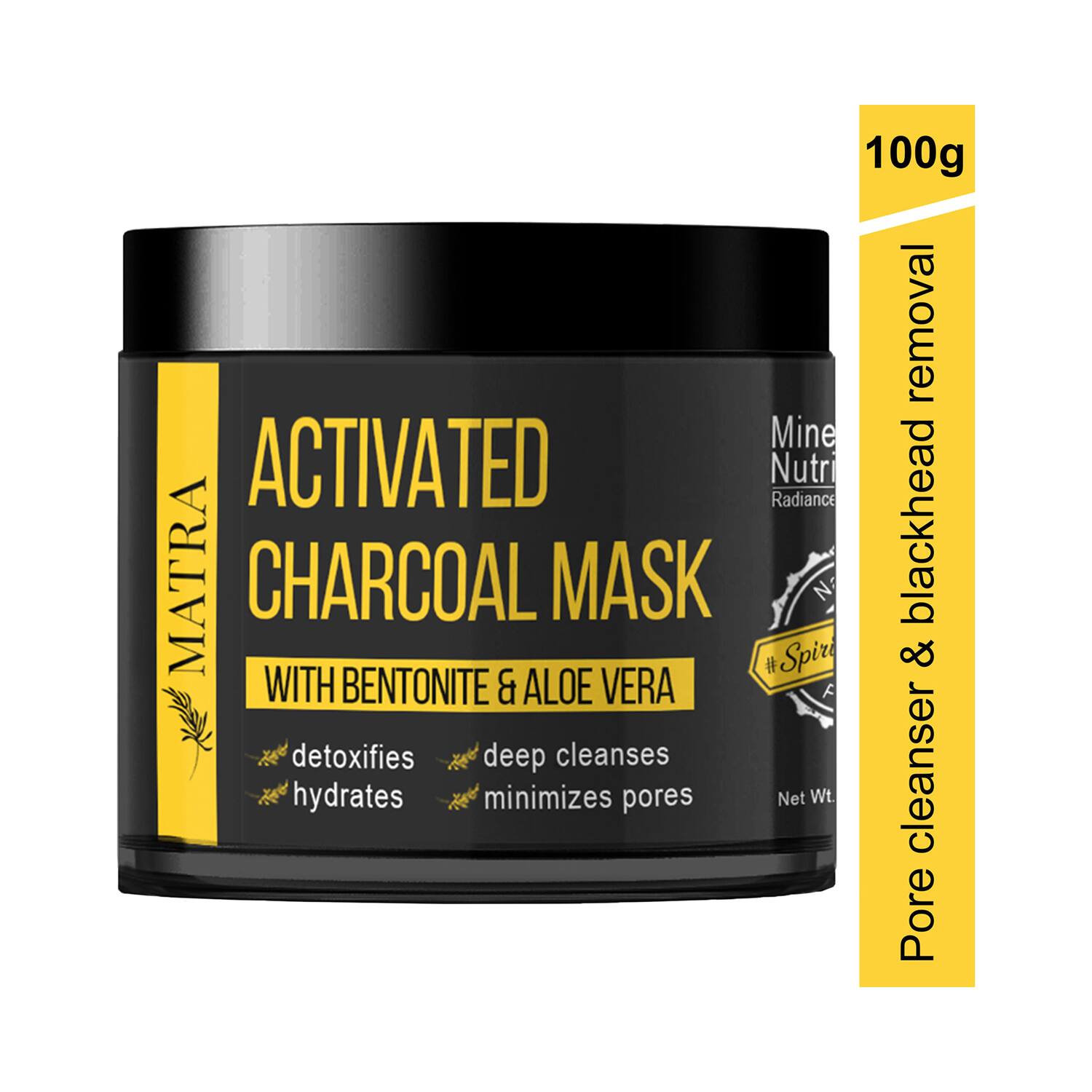 Matra | Matra Activated Charcoal Face Mask With Bentonite Powder And Aloe Vera (100g)