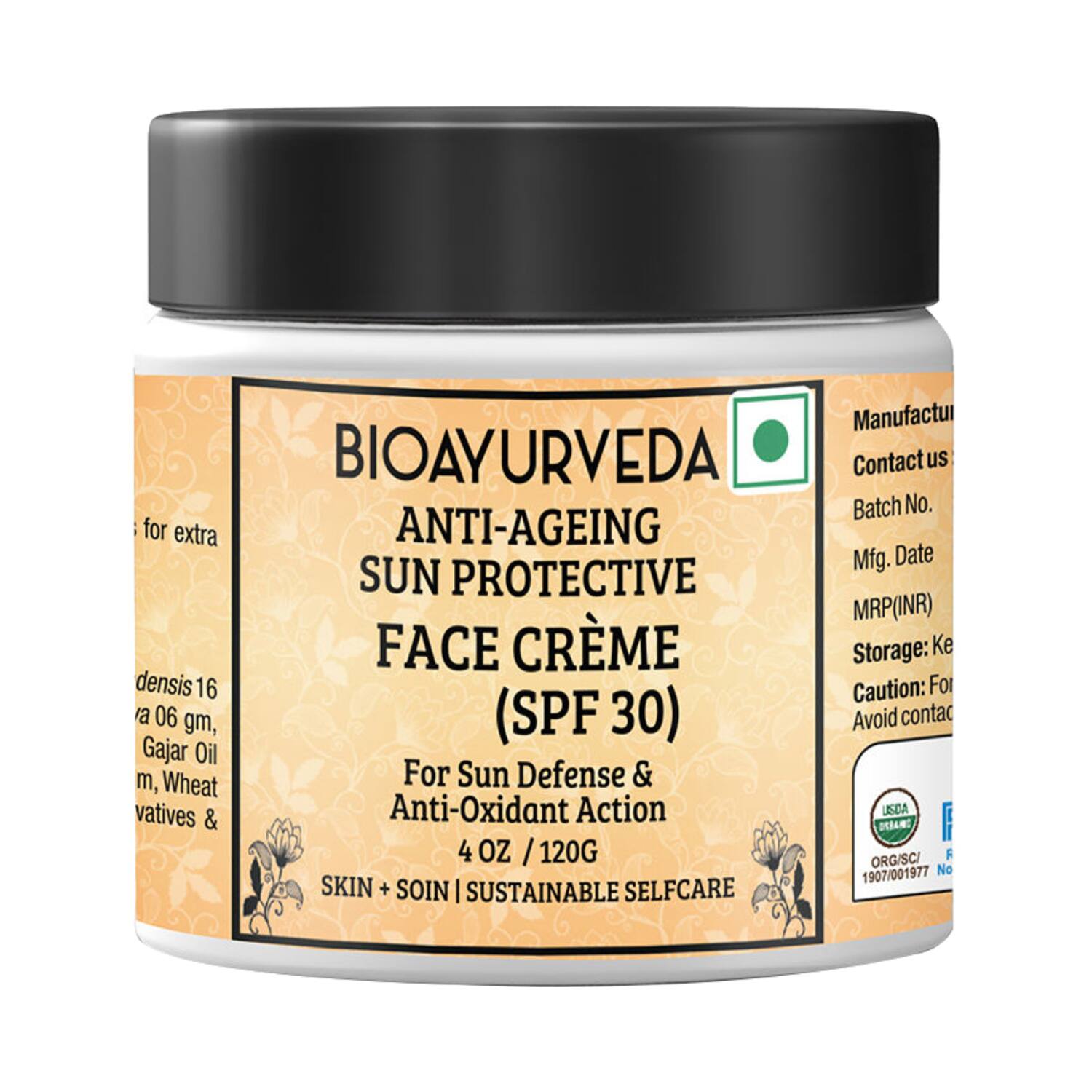 Bioayurveda | Bioayurveda Anti-Ageing Sun Protective Face Creme (120g)