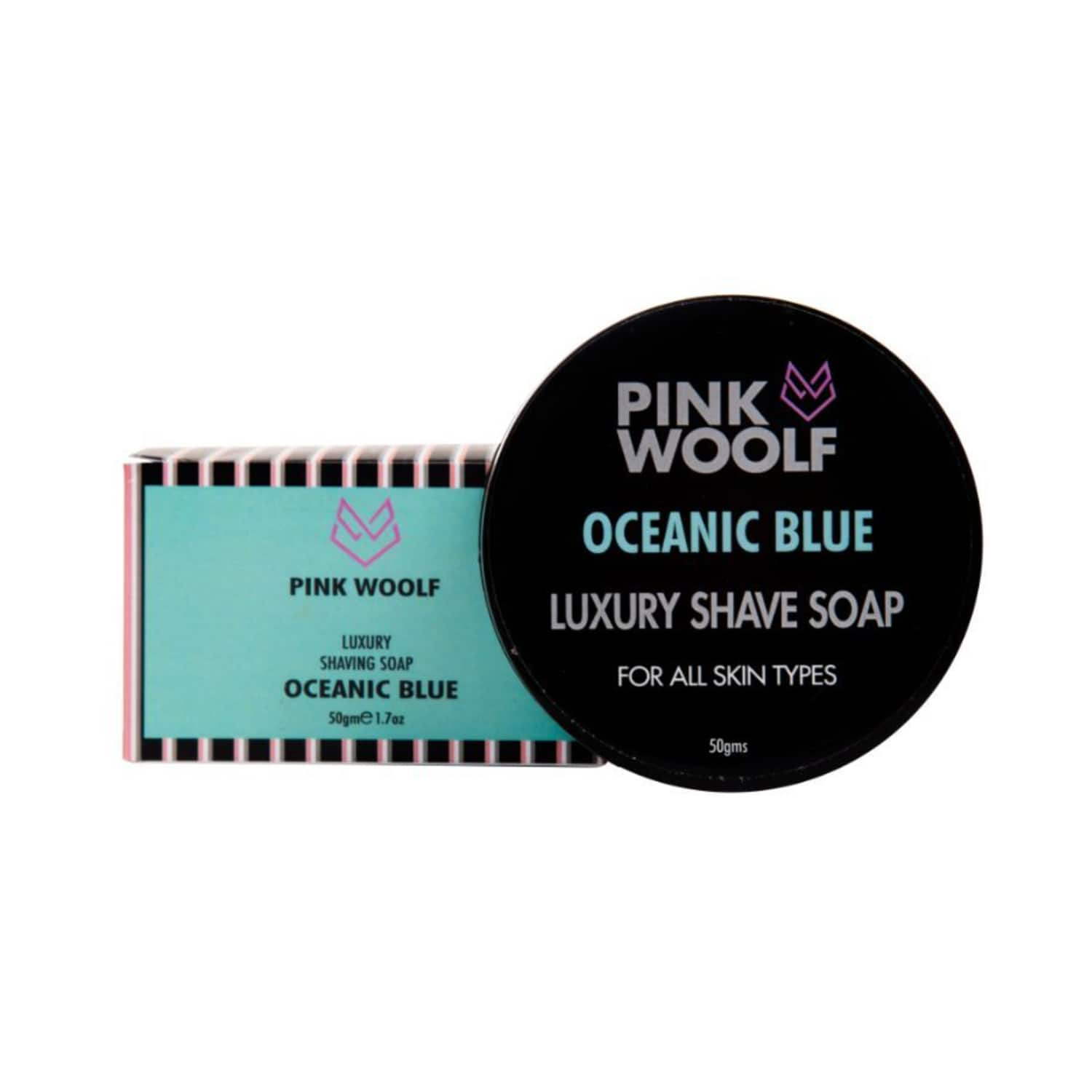 Pink Woolf | Pink Woolf Oceanic Blue Luxury Shaving Soap (50g)