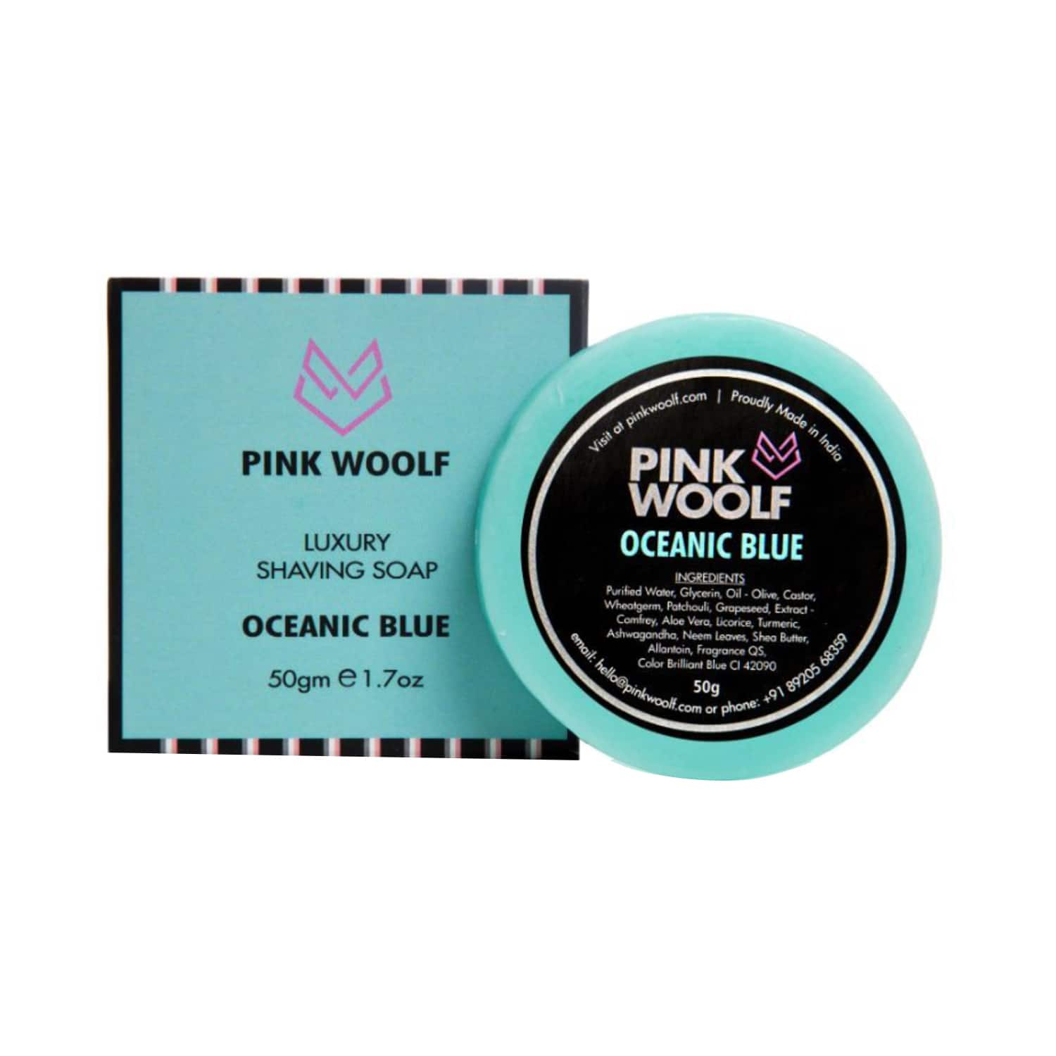 Pink Woolf | Pink Woolf Oceanic Blue Luxury Shaving Refill Soap (50g)