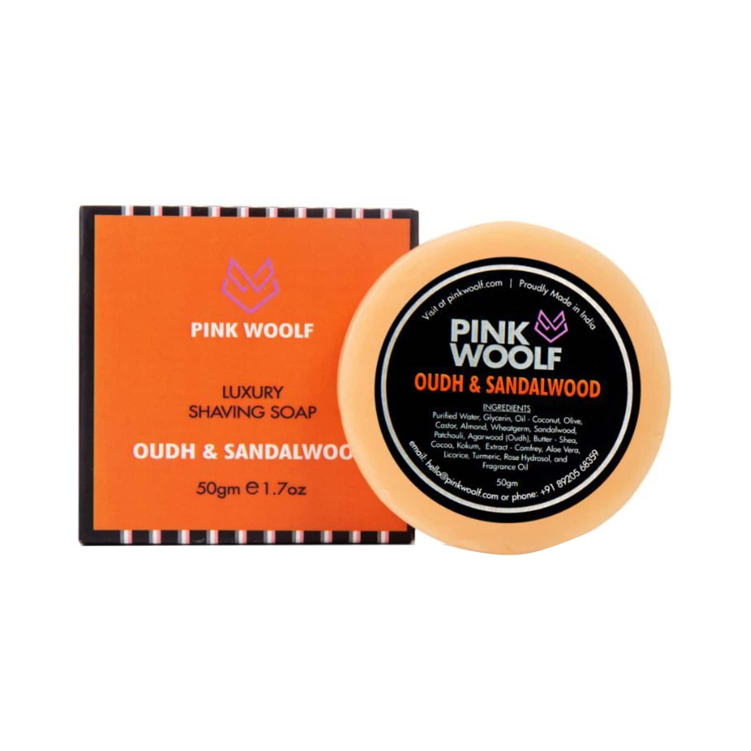 Pink Woolf | Pink Woolf Oudh & Sandalwood Luxury Shaving Refill Soap (50g)