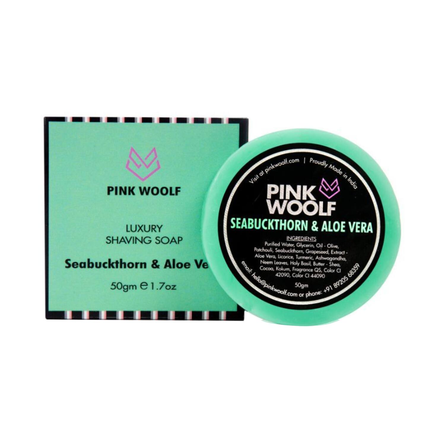 Pink Woolf | Pink Woolf Sea Buckthorn & Aloe Vera Luxury Shaving Refill Soap (50g)