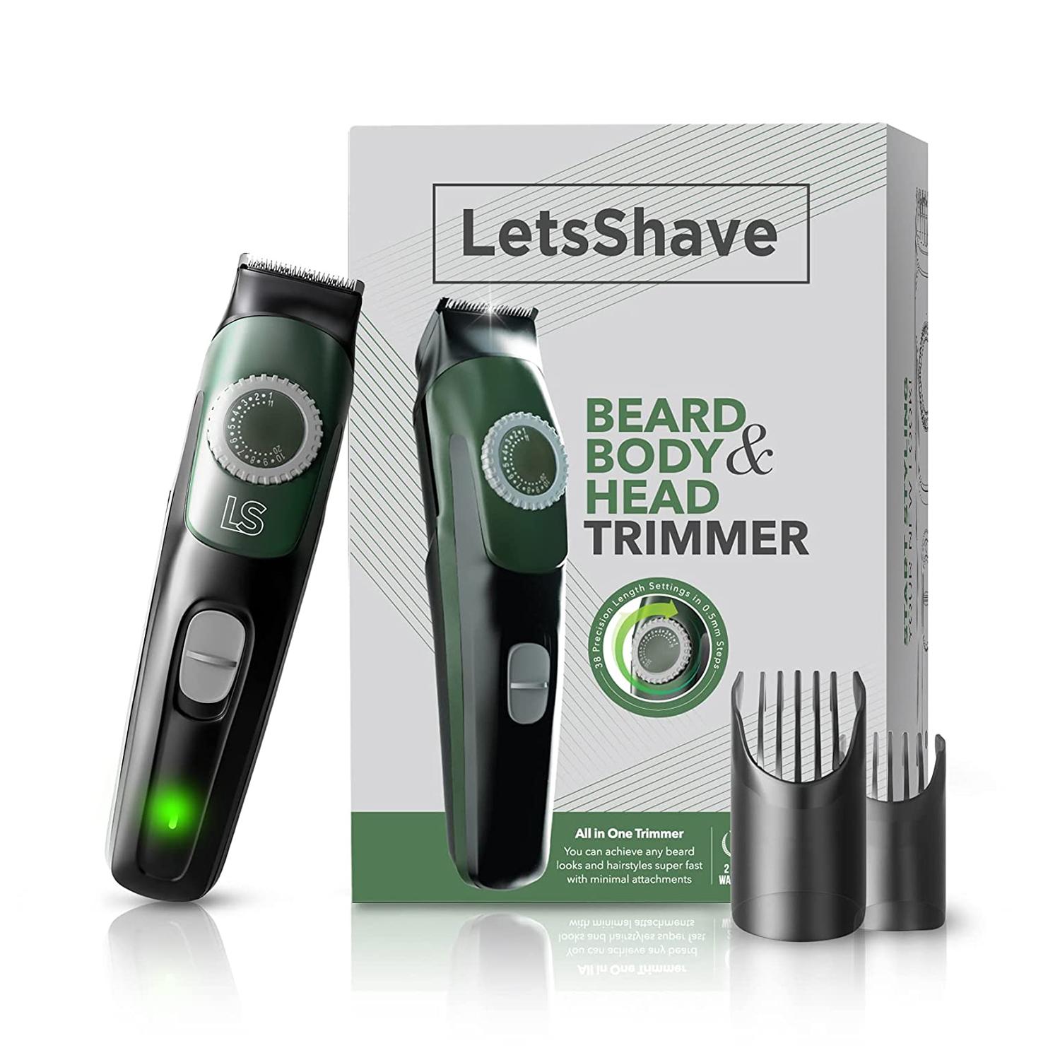 LetsShave | LetsShave Beard, Head & Body Trimmer Kit - Green, Black (8Pcs)
