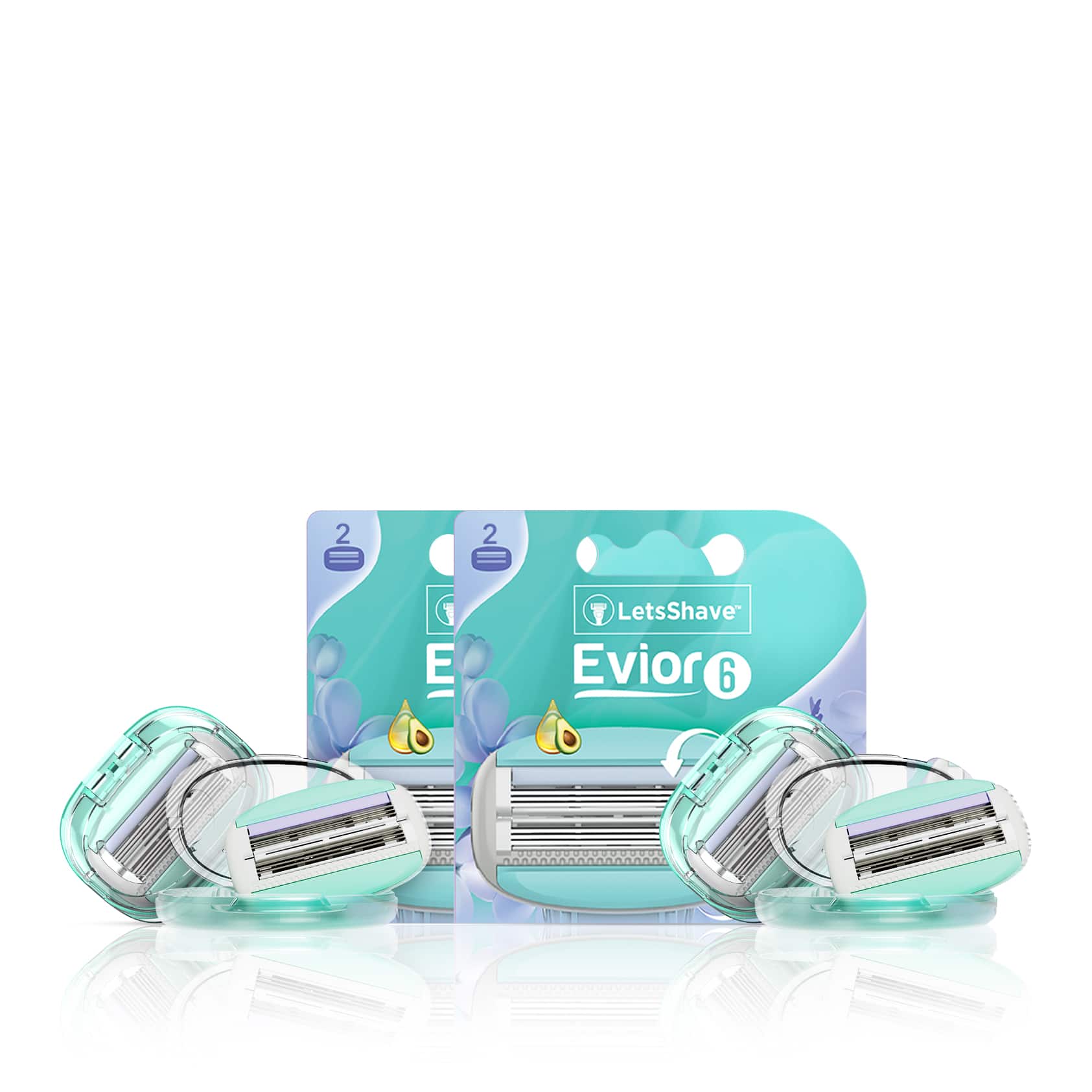LetsShave | LetsShave Evior 6 Body Shaving Razor Blade - Blue (4Pcs)