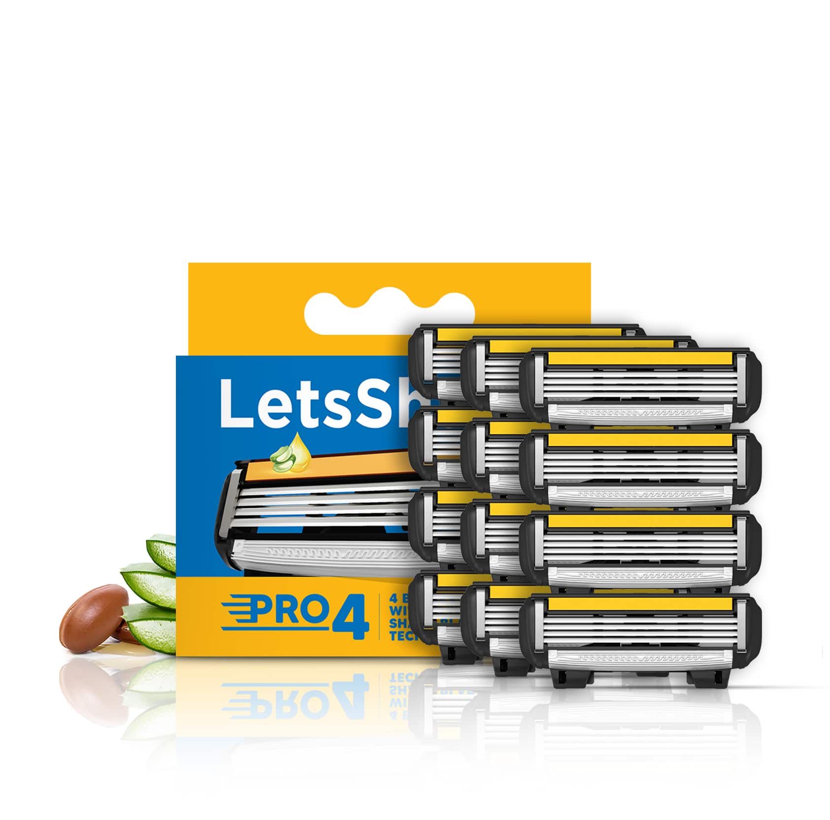 LetsShave | LetsShave Pro 4 Razor Shaving Blades Set - Black (12Pcs)