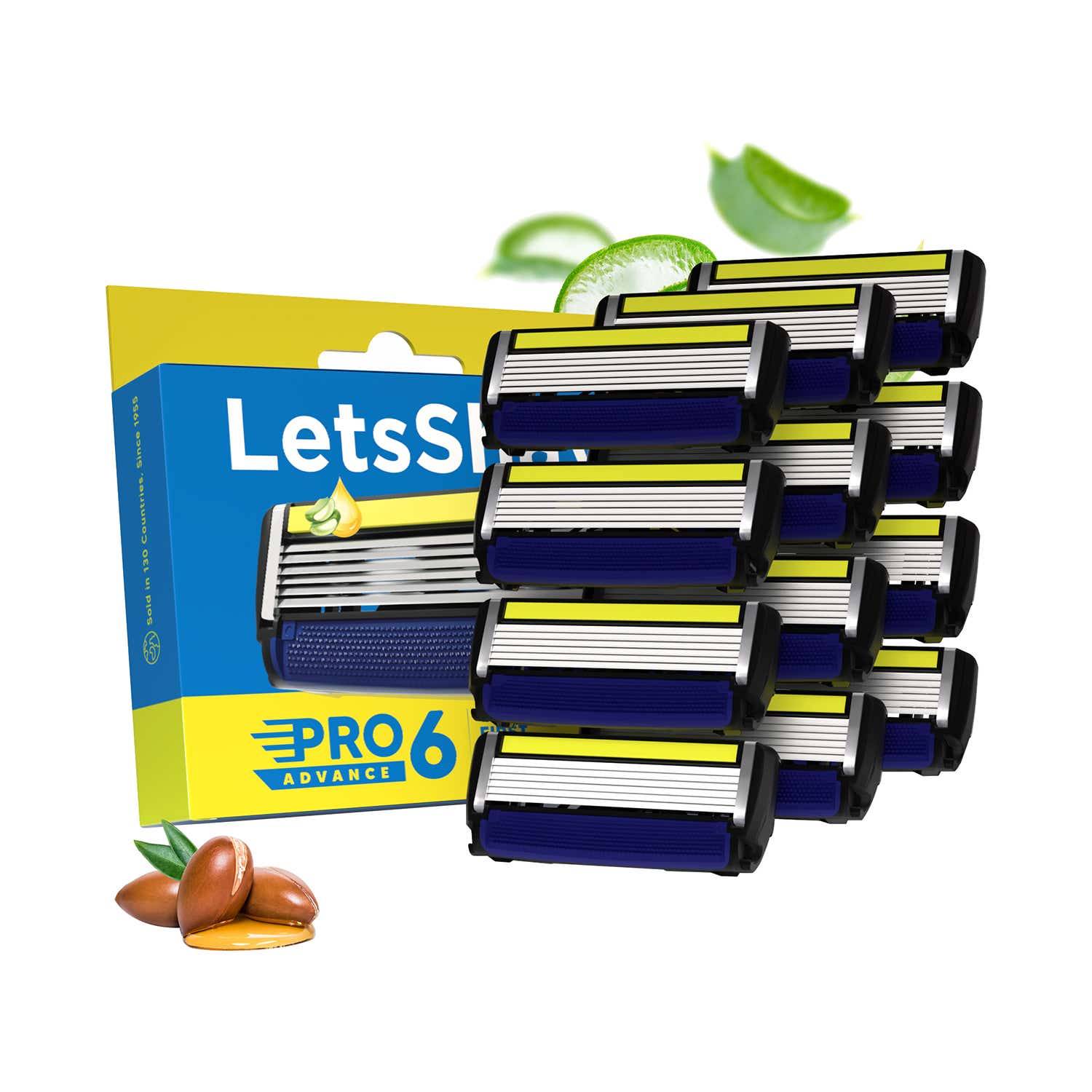 LetsShave | LetsShave Pro 6 Advanced Razor Blades Set - Black (12Pcs)