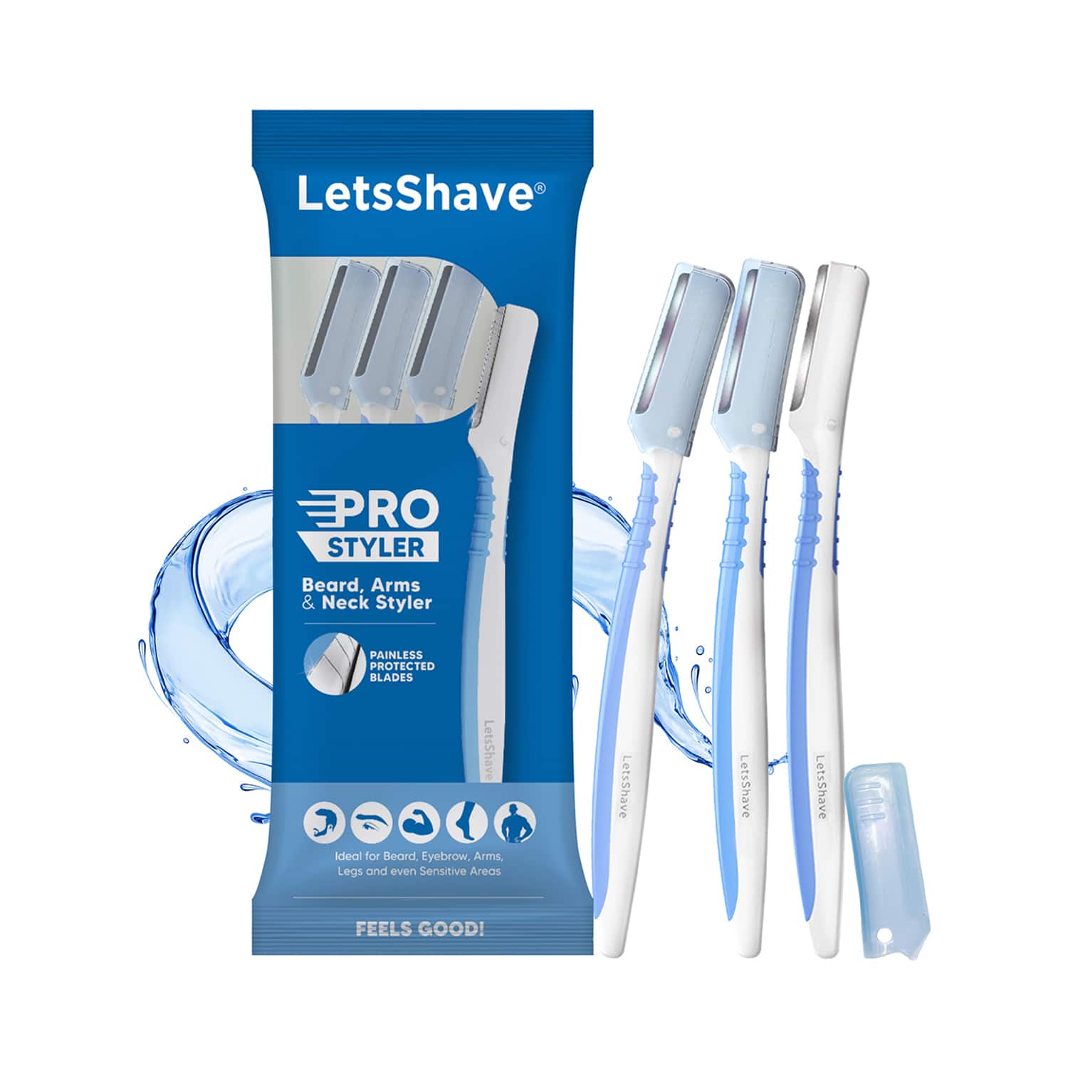 LetsShave | LetsShave Beard Pen Styler & Trimmer - White, Blue (3Pcs)