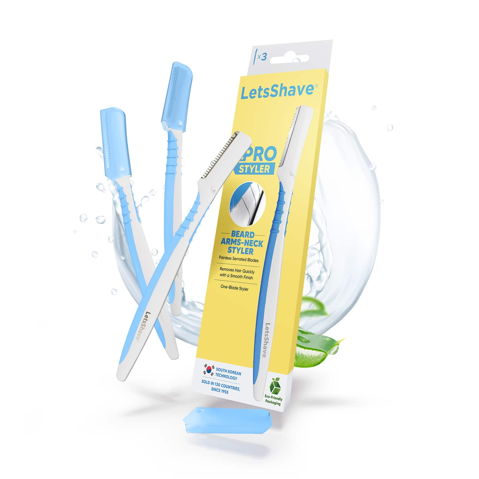 LetsShave | LetsShave Beard Pen Styler & Trimmer - White, Blue (3Pcs)