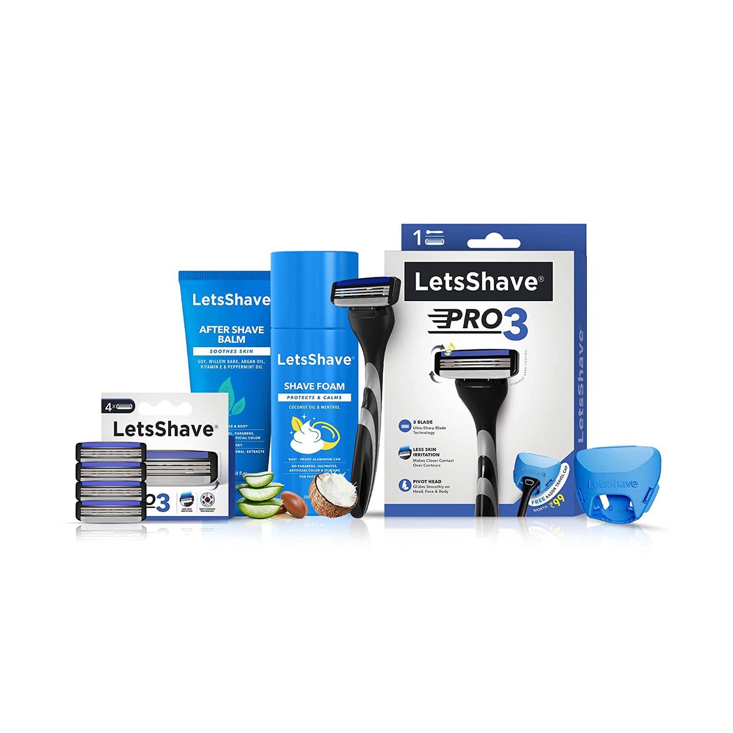 LetsShave | LetsShave Pro 3 Razor Kit - (5 Pcs)