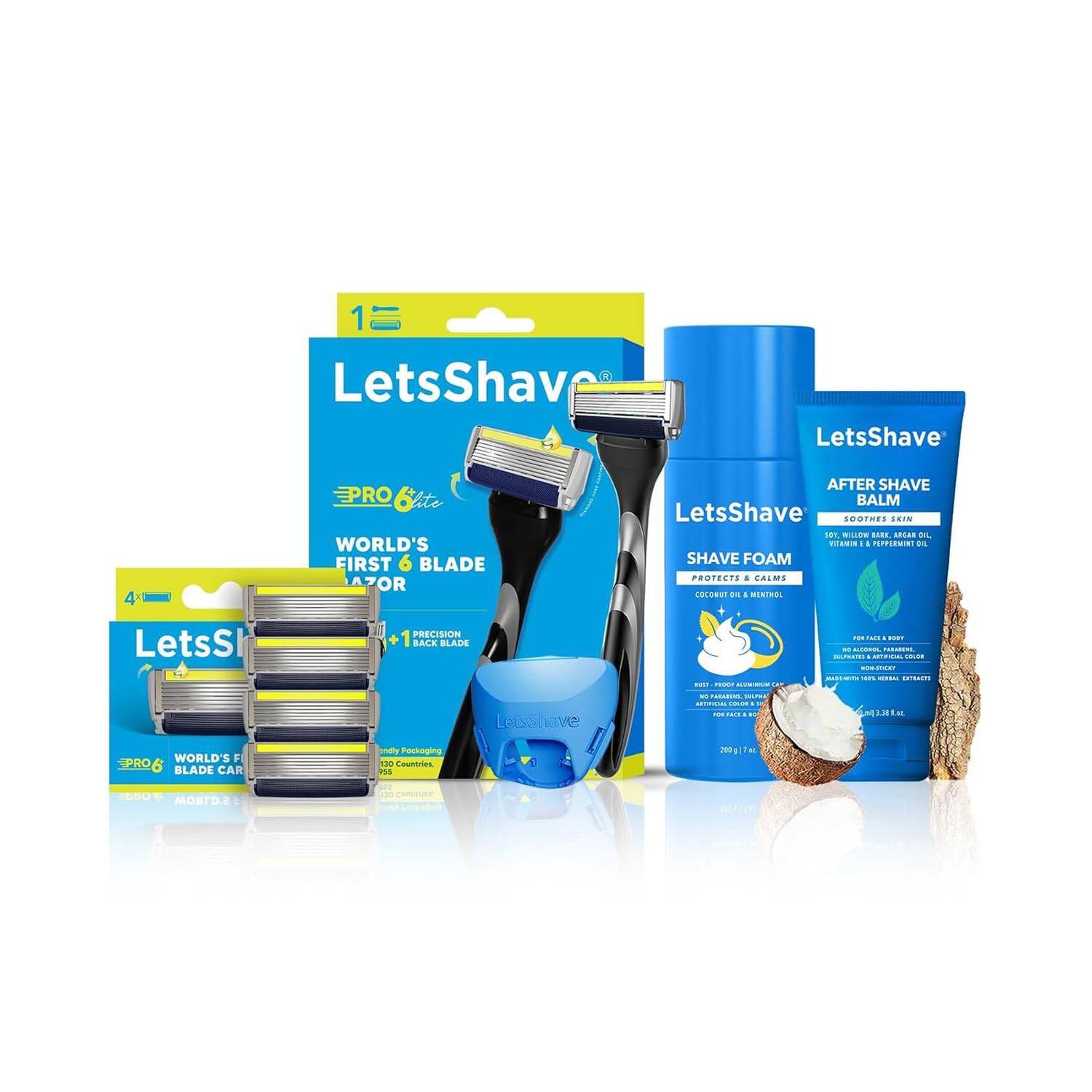 LetsShave | LetsShave Pro 6 Razor Kit - (5 Pcs)