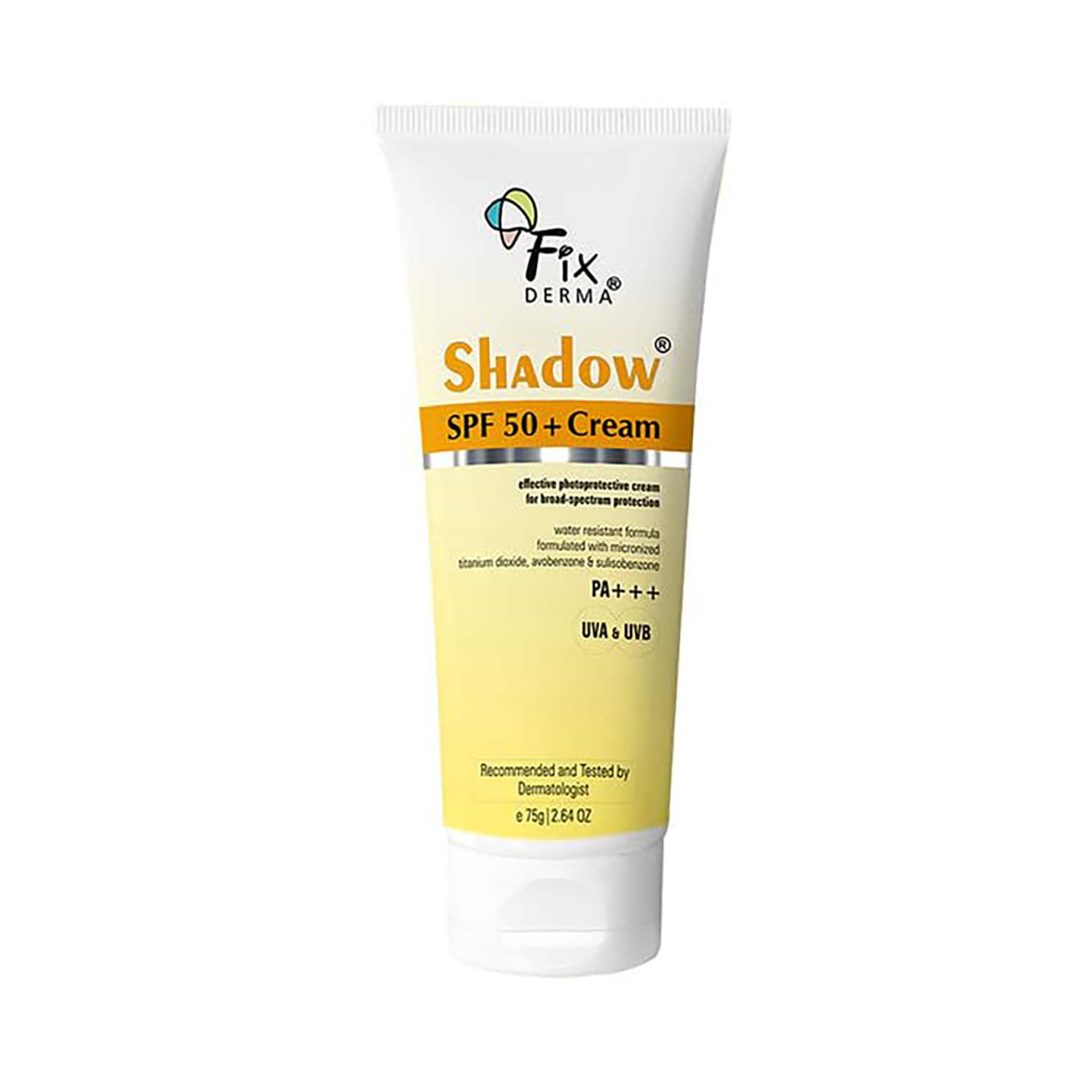 Fixderma | Fixderma Shadow Sunscreen SPF 50+ Cream PA+++UVA & UVB Protection  Dry Skin for Body & Face (75 g)