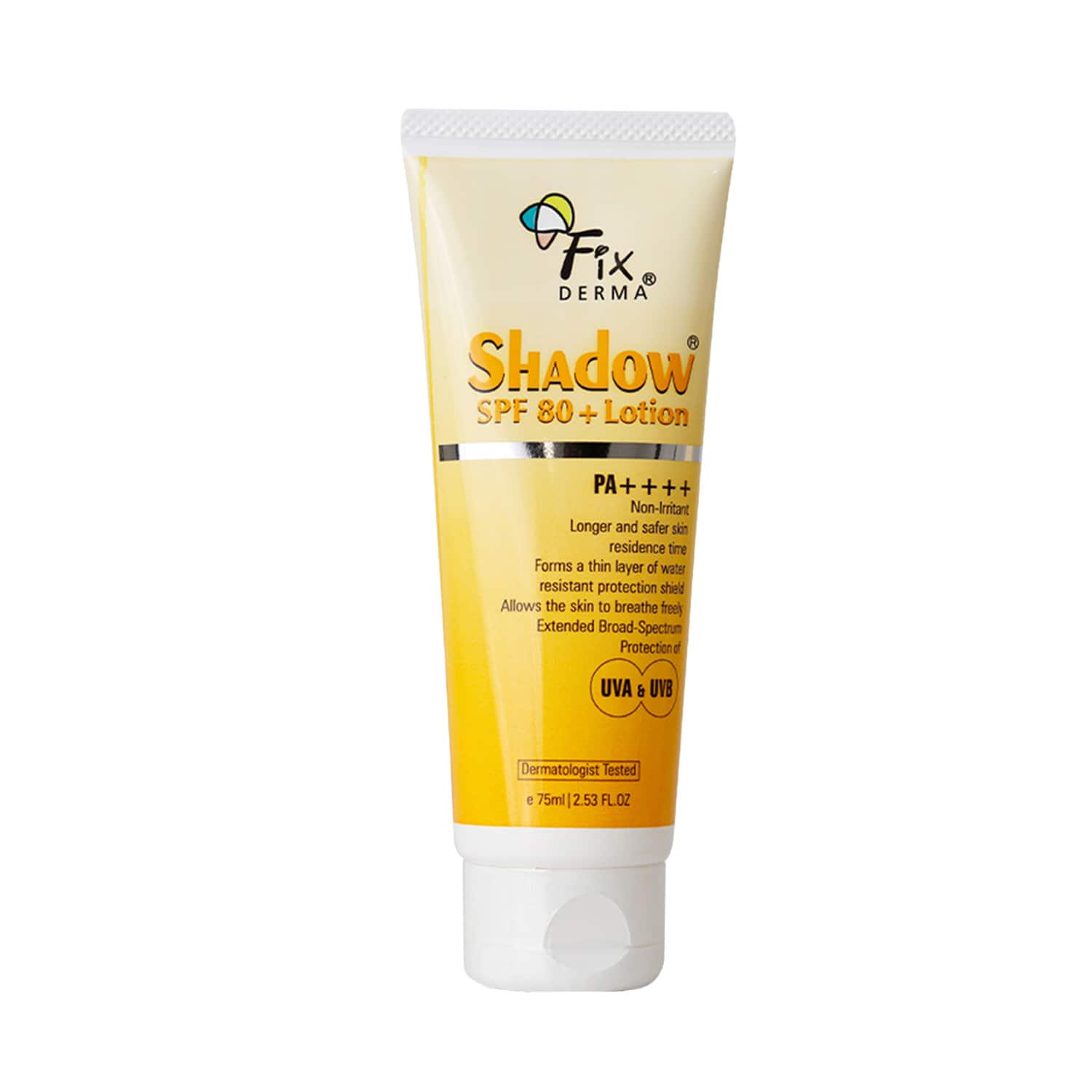 Fixderma | Fixderma Shadow Sunscreen SPF 80+ PA++++ Lotion, Oily Skin & Dry Skin, UVA & UVB Protection (75ml)