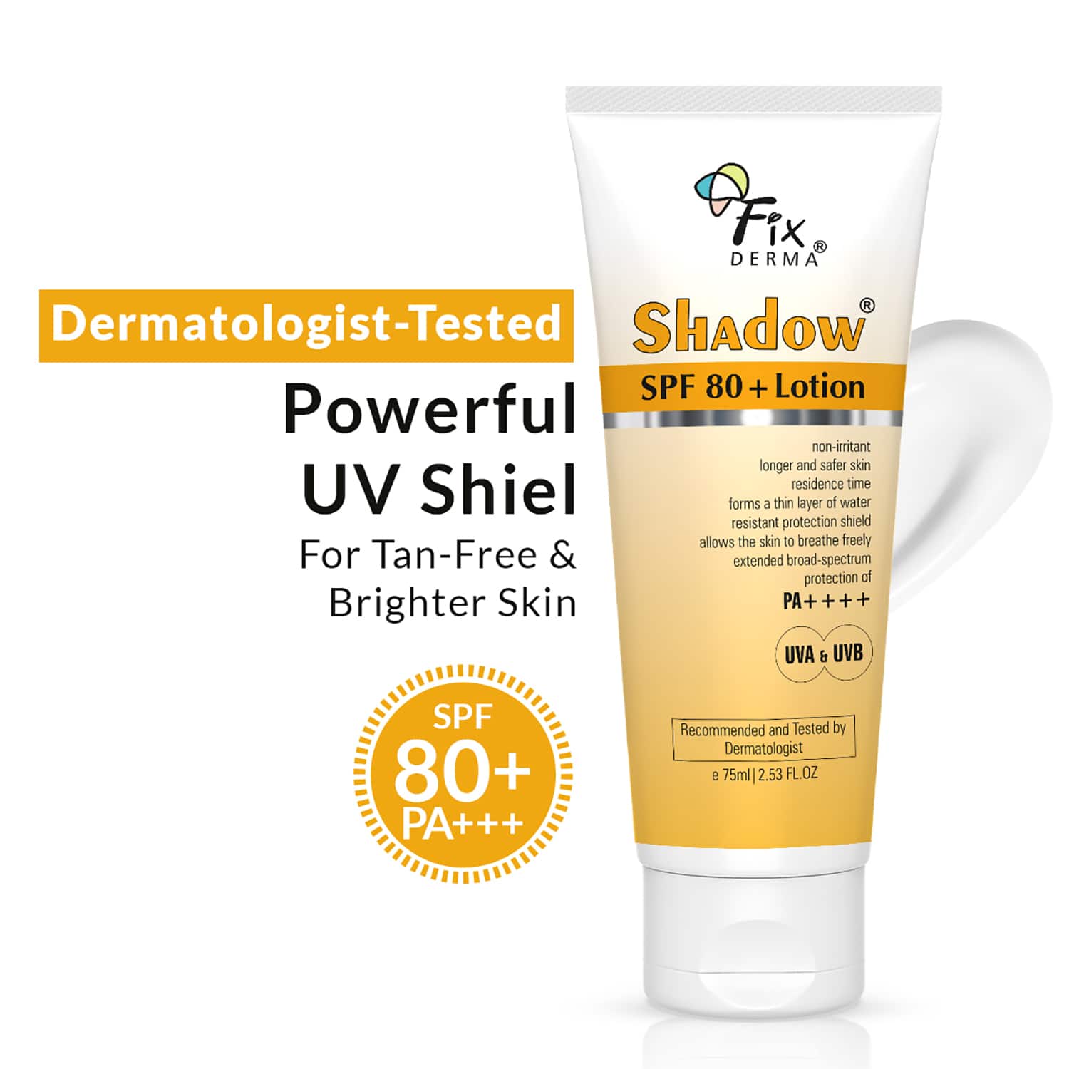Fixderma | Fixderma Shadow Sunscreen SPF 80+ PA++++ Lotion (75ml)