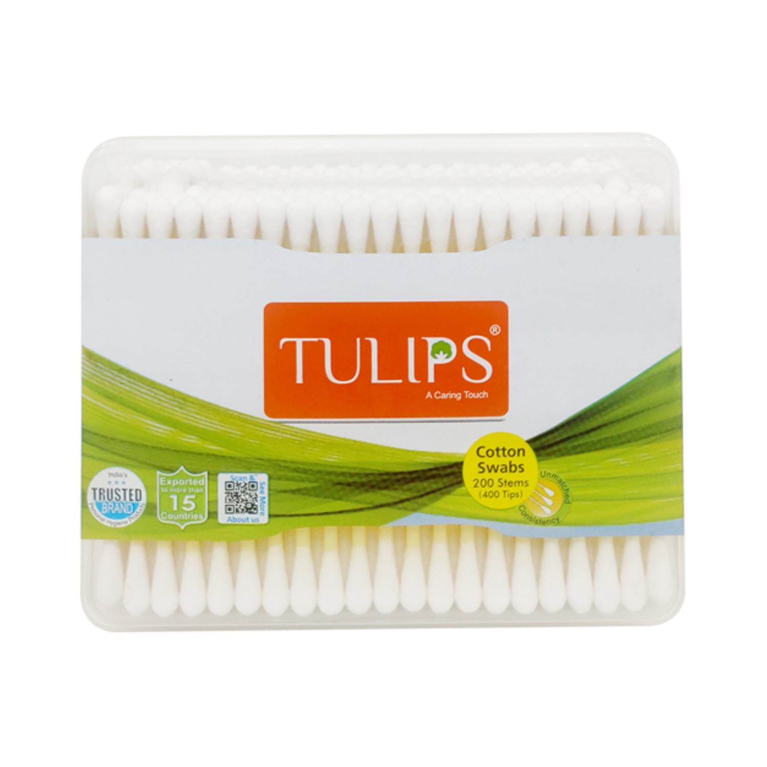Tulips | Tulips Cotton Swabs Flat Box - (200 Pcs)