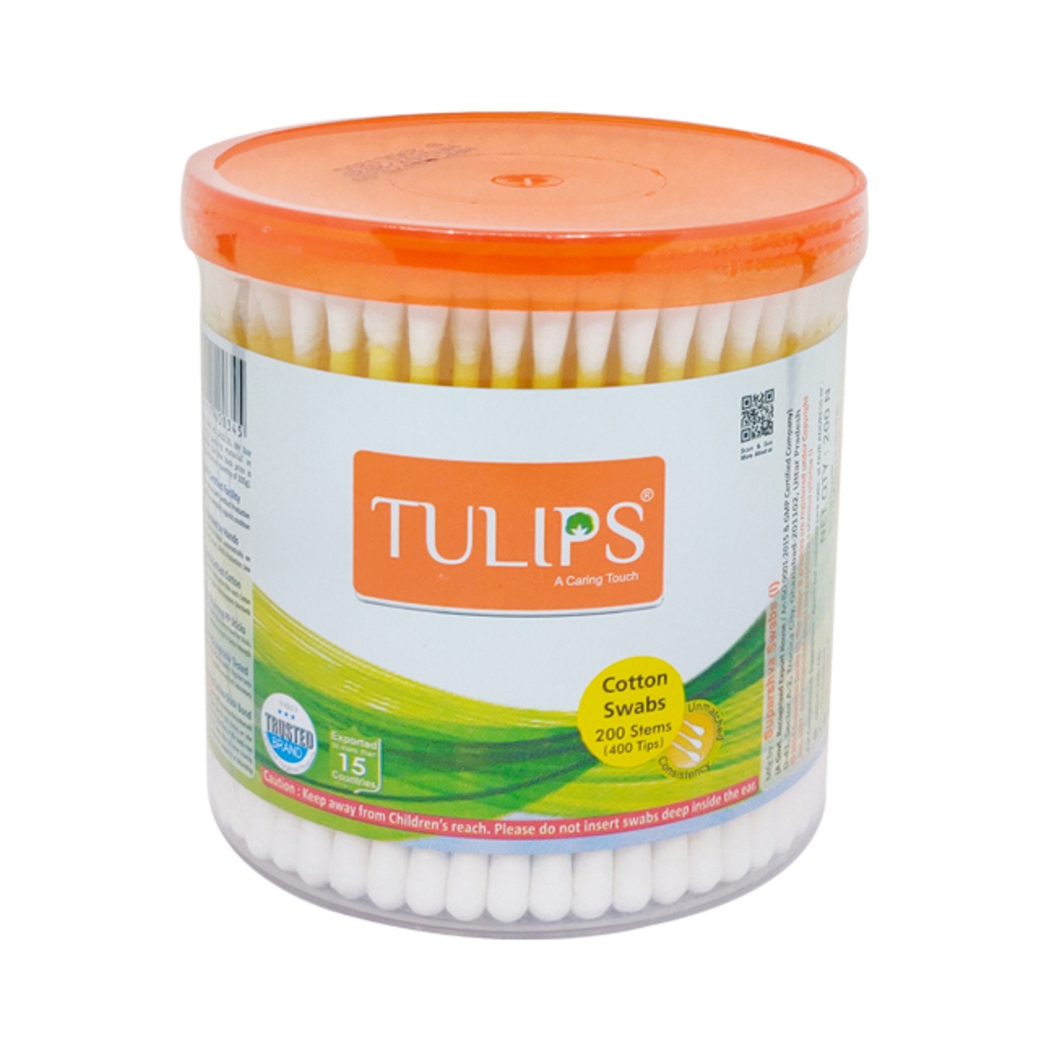Tulips Cotton Swabs Jar (200Pcs)