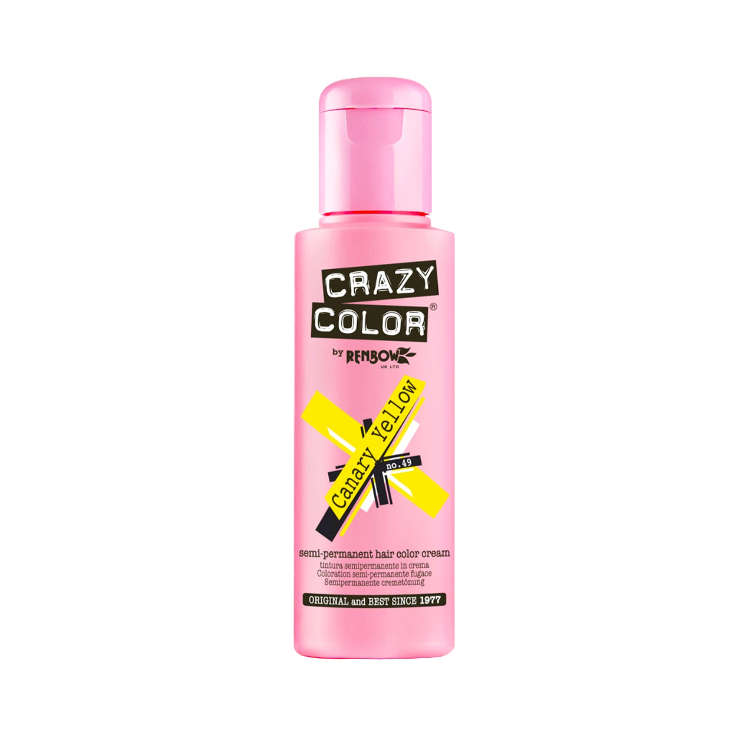 Crazy Color | Crazy Color Semi Permanent Hair Color Cream - 49 Canary Yellow (100ml)