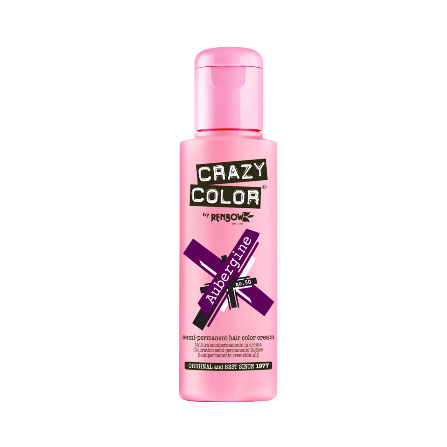 Crazy Color | Crazy Color Semi Permanent Hair Color Cream - 50 Aubergine (100ml)