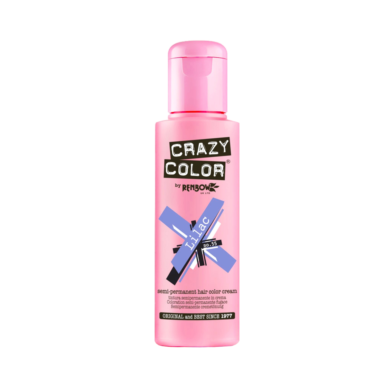 Crazy Color | Crazy Color Semi Permanent Hair Color Cream - 55 Lilac (100ml)