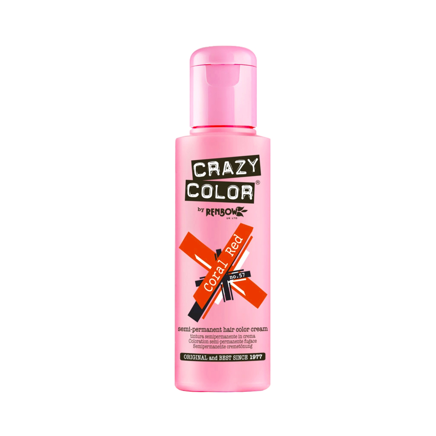 Crazy Color | Crazy Color Semi Permanent Hair Color Cream - 57 Coral Red (100ml)