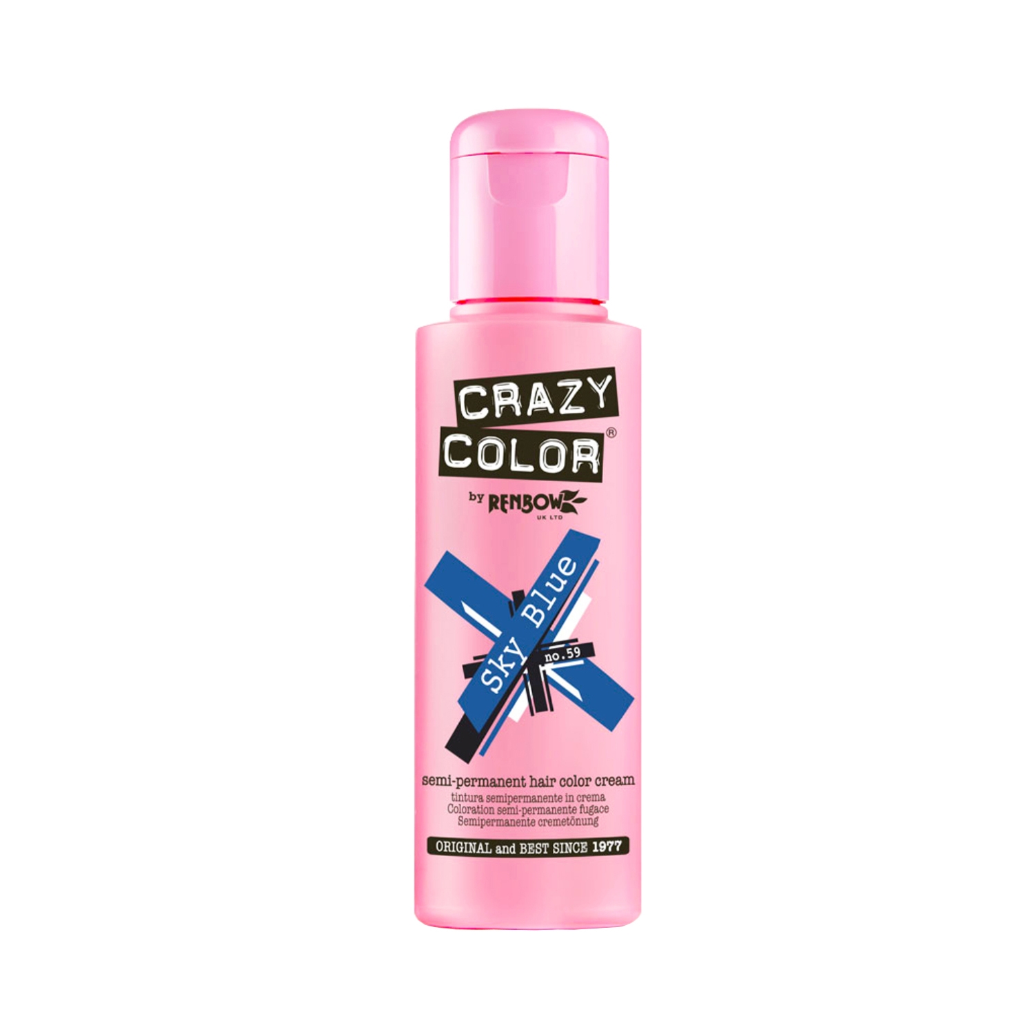 Crazy Color | Crazy Color Semi Permanent Hair Color Cream - 59 Sky Blue (100ml)