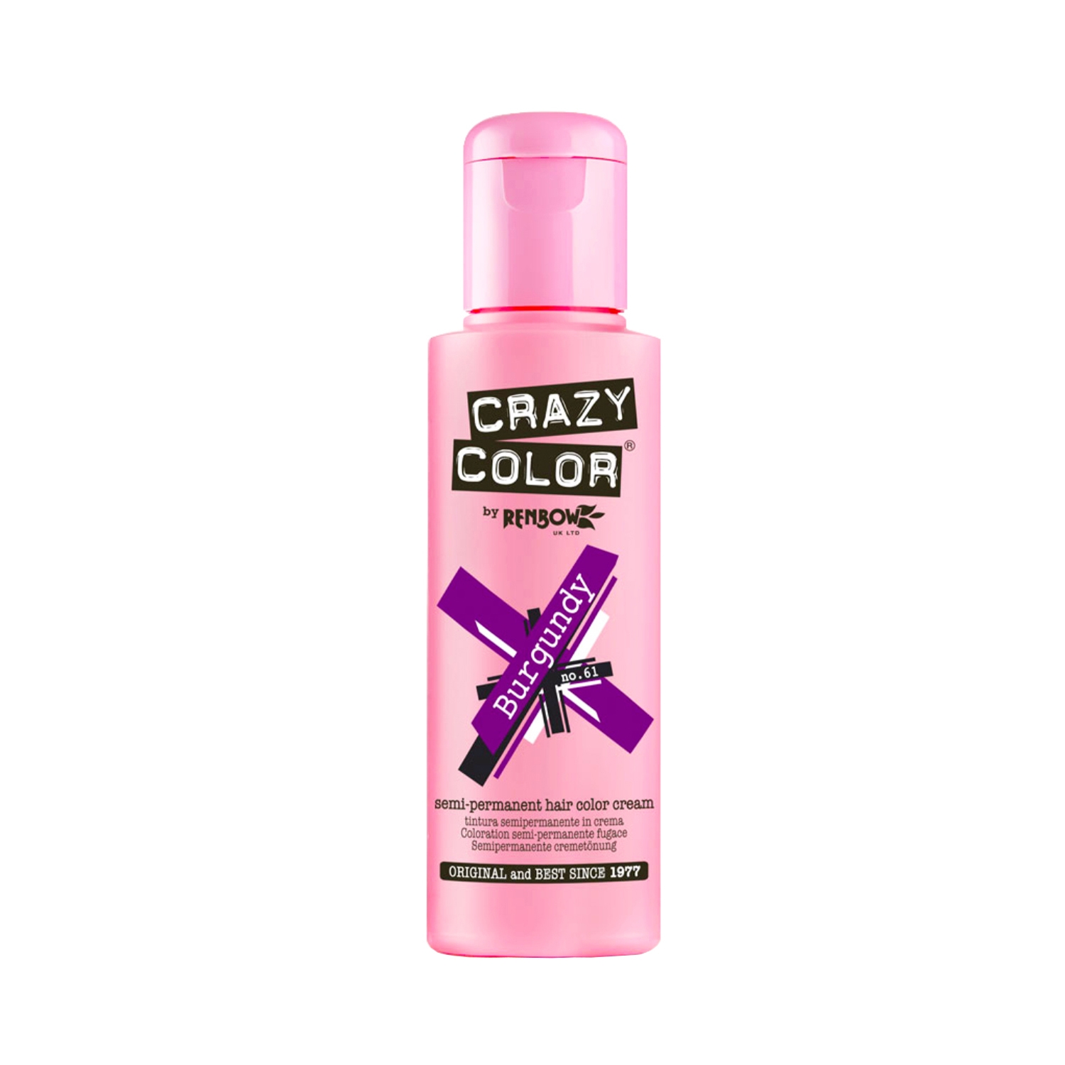 Crazy Color | Crazy Color Semi Permanent Hair Color Cream - 61 Burgundy (100ml)
