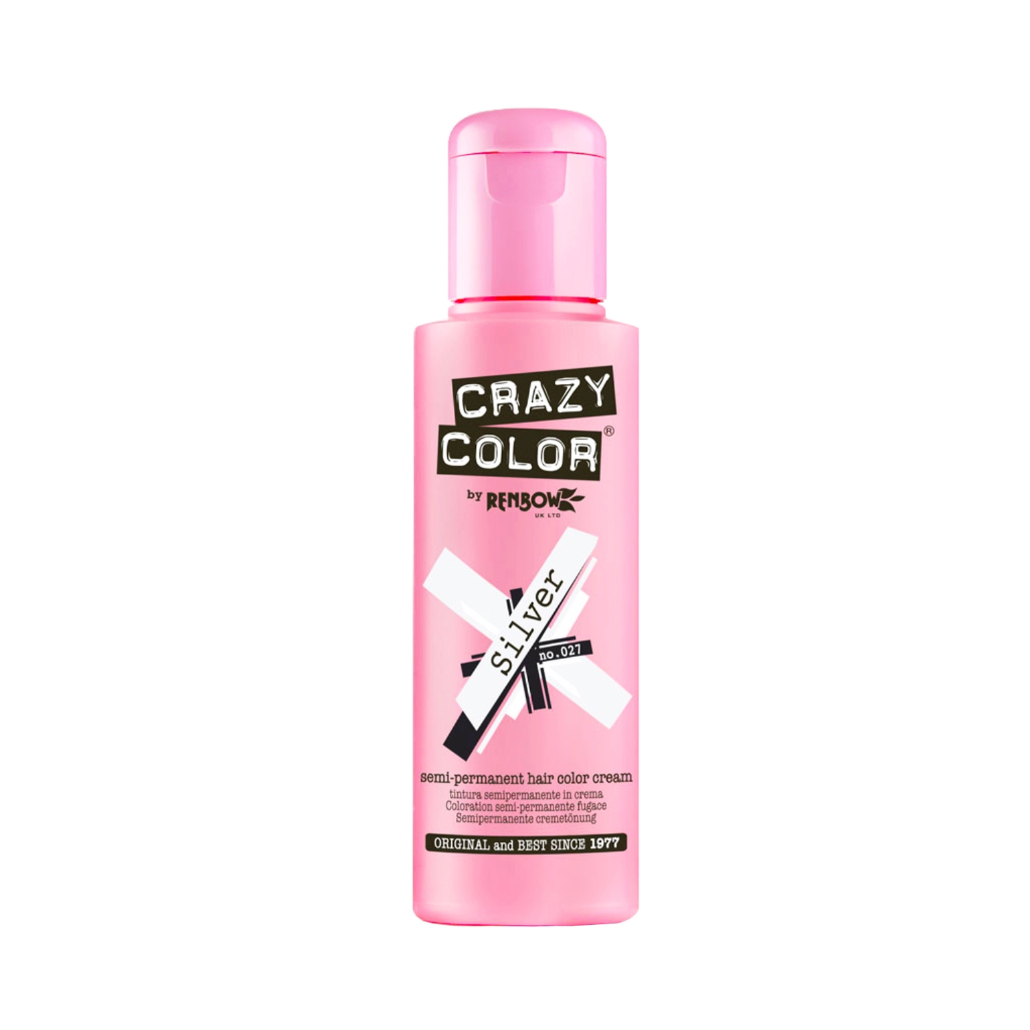 Crazy Color | Crazy Color Semi Permanent Hair Color Cream - 27 Silver (100ml)