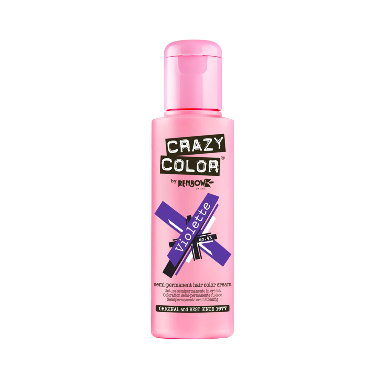 Crazy Color | Crazy Color Semi Permanent Hair Color Cream - 43 Violette (100ml)