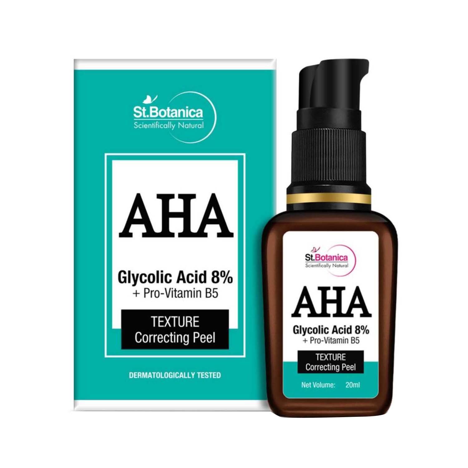 St.Botanica | St.Botanica Aha Glycolic Acid 8% + Pro Vitamin B5 Texture Correcting Skin Peel Face Serum (20ml)