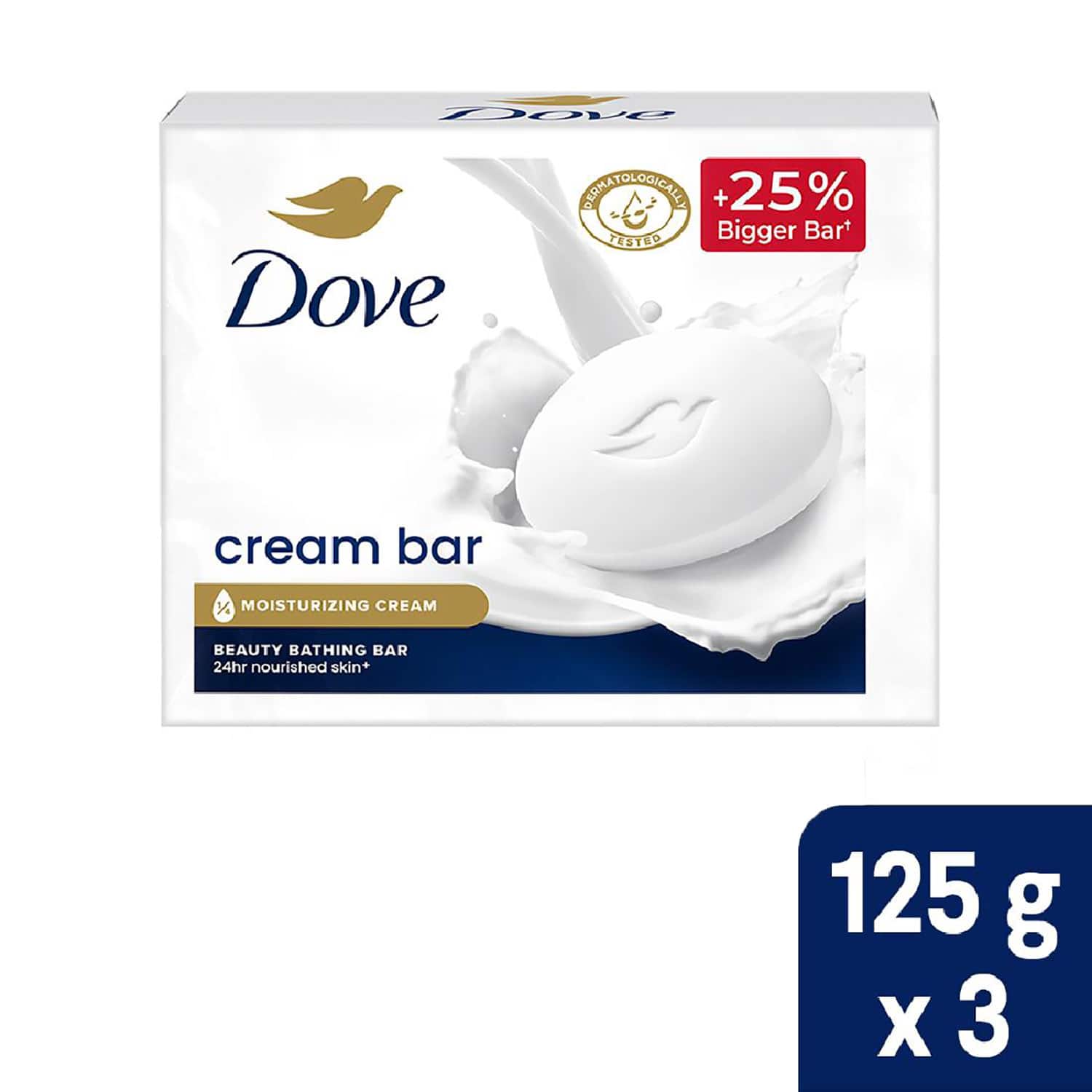 Dove | Dove Cream Beauty Bathing Bar for 24 Hour Nourished Skin with Nutrient Serum PO3 (3 pcs)
