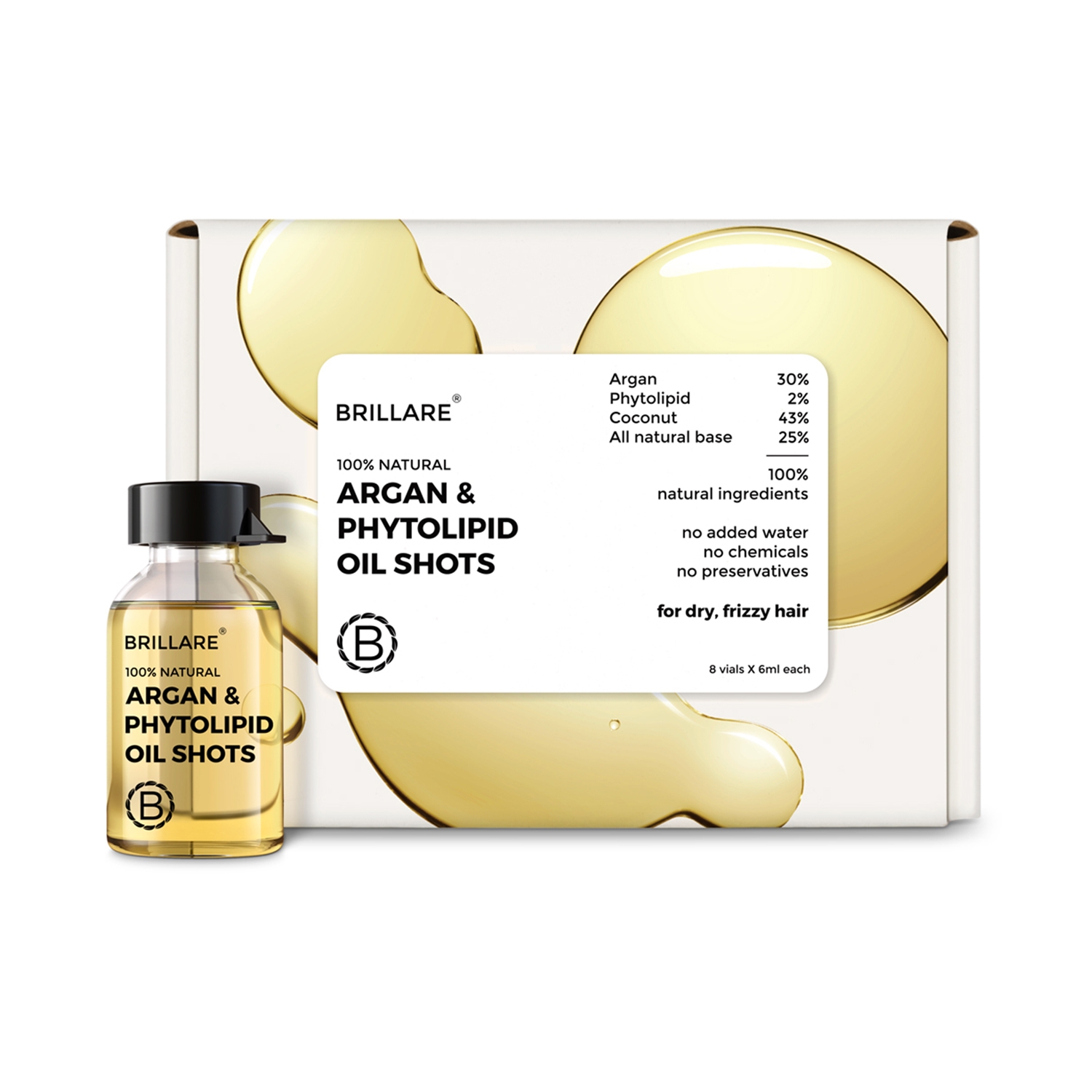 Brillare | Brillare Argan & Phytolipid Oil Shots For Dry, Frizzy Hair (48ml)
