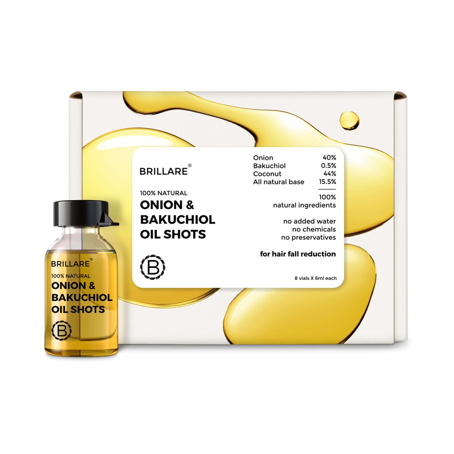 Brillare | Brillare Onion & Bakuchiol Oil Shots For Hair Fall Reduction (48ml)