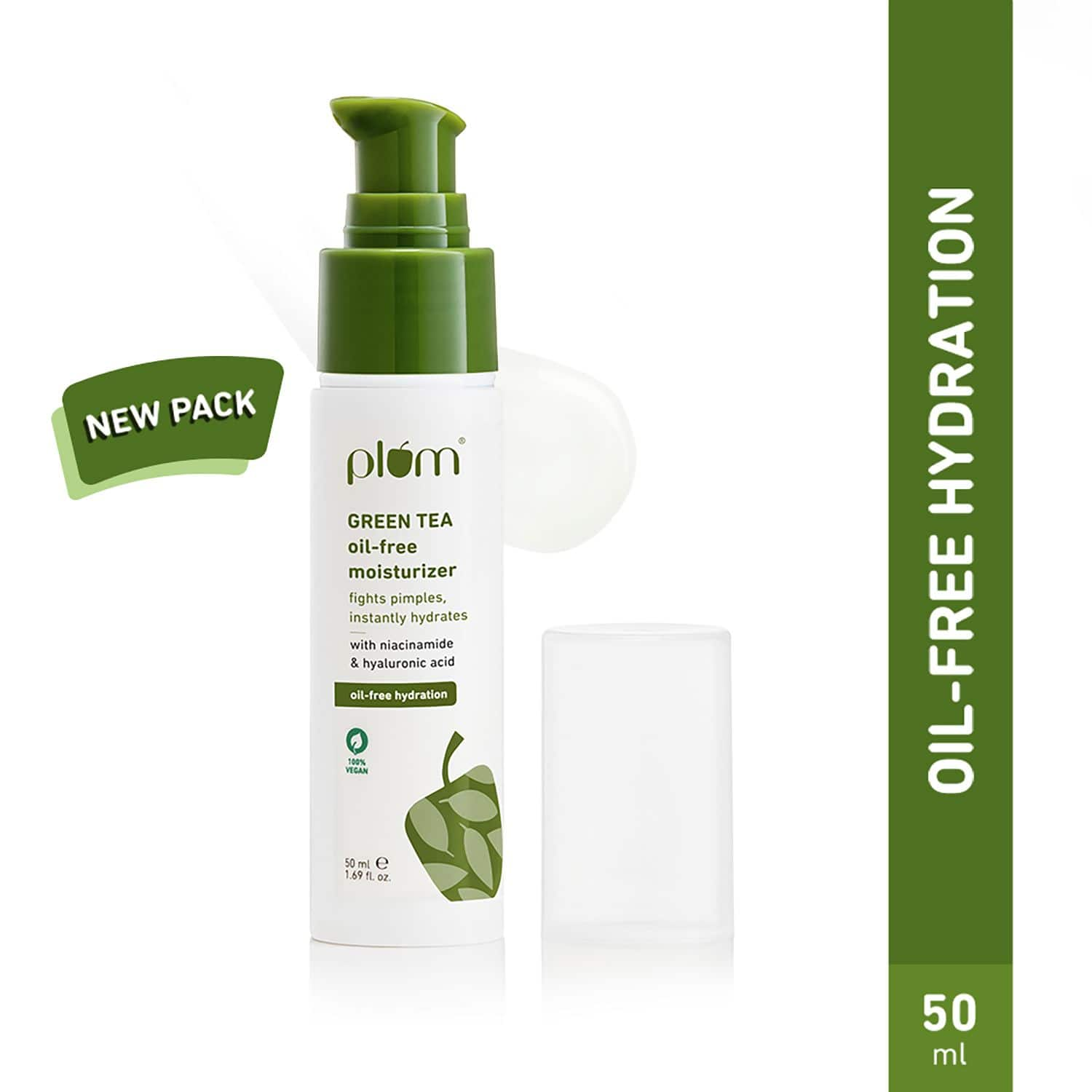 Plum | Plum Green Tea Oil-Free Moisturizer With Niacinamide & Hyaluronic, Non-Sticky Daily Hydration (50ml)