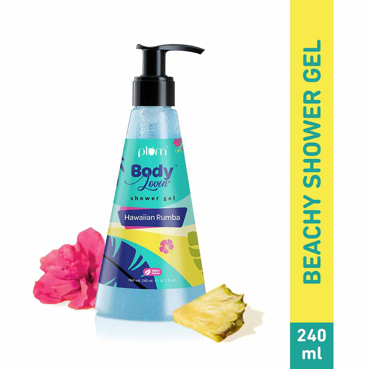 Plum | Plum BodyLovin' Hawaiian Rumba Shower Gel | SLS-Free Fresh Beachy Body Wash  (240 ml)