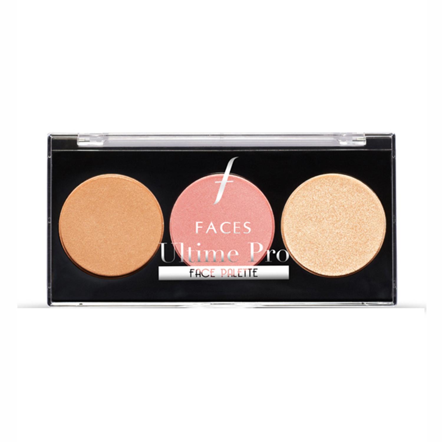 Faces Canada | Faces Canada Ultime Pro Face Palette - Fresh, 3in1 Bronzer+Highlighter+Blush, Shimmer Finish (12 g)