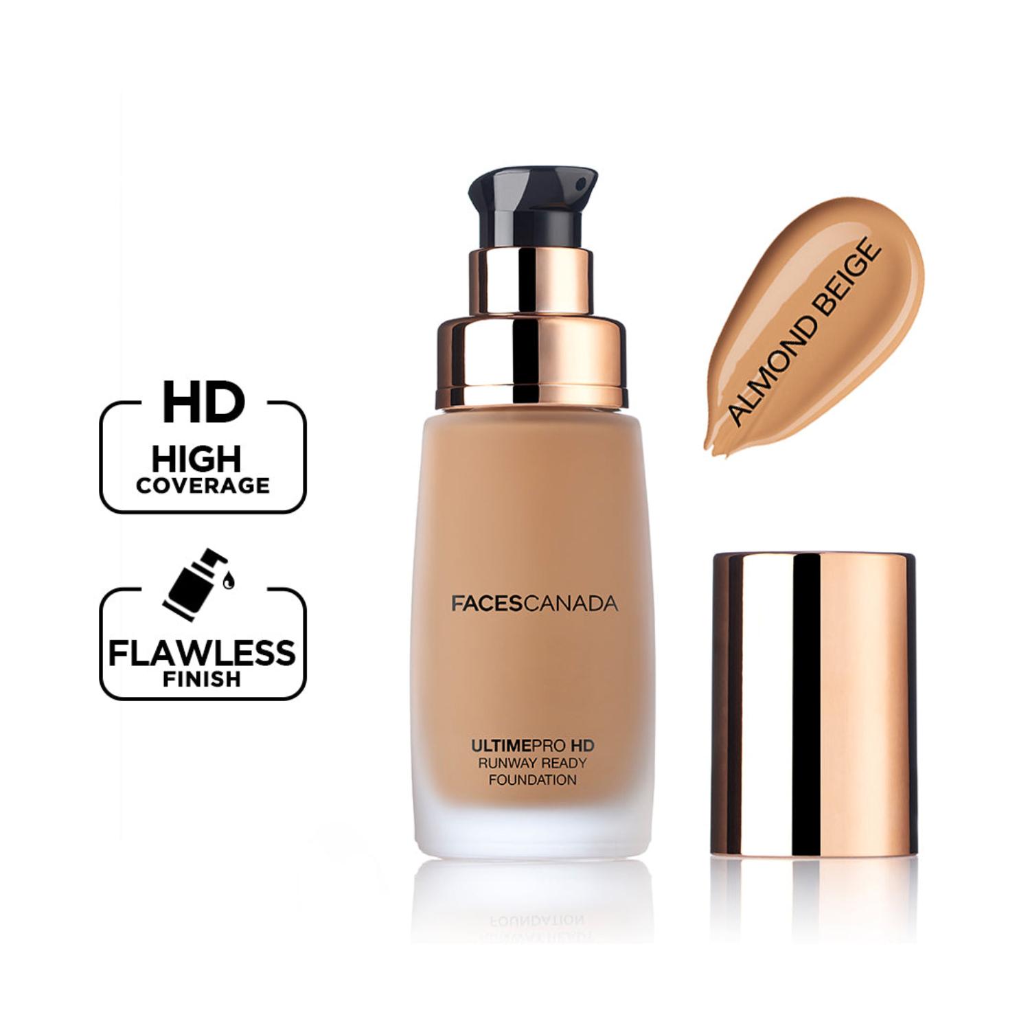 Faces Canada | Faces Canada Ultime Pro HD Runway Ready Foundation - Almond Beige, Radiant Flawless Finish (30 ml)