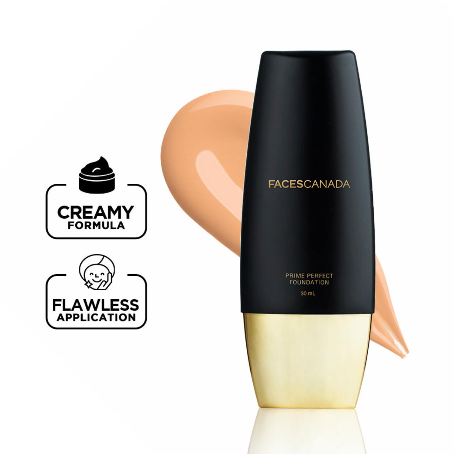 Faces Canada | Faces Canada Prime Perfect Foundation - Beige, Flawless Matte Finish, Creamy Formula (30 ml)