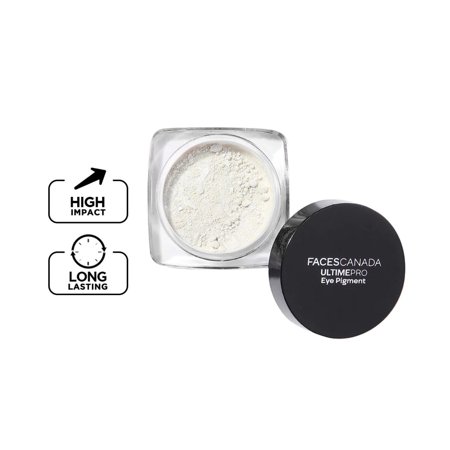 Faces Canada | Faces Canada Ultime Pro Eye Pigment - Silver 01, Shimmery Finish, Long-Lasting (1.8 g)