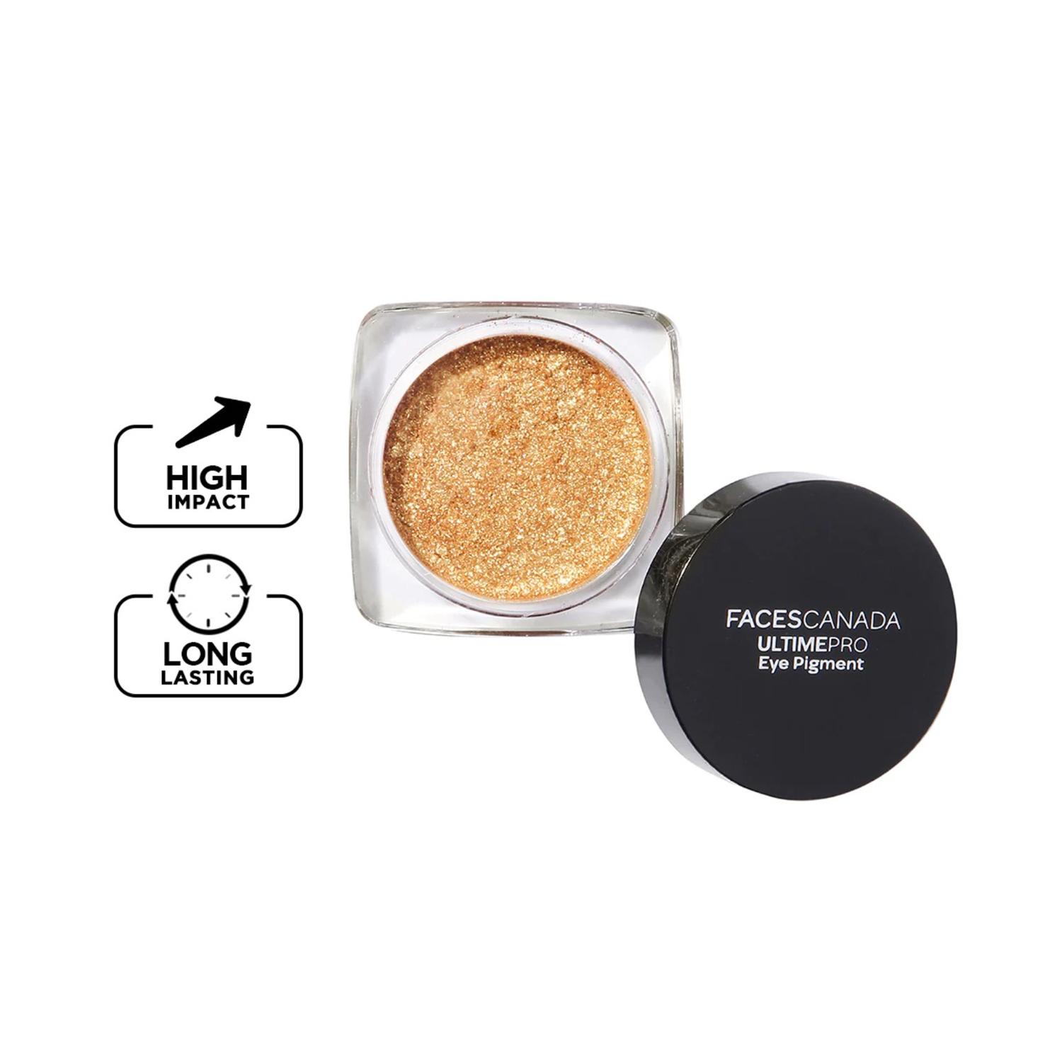 Faces Canada | Faces Canada Ultime Pro Eye Pigment - Gold 02, Shimmery Finish, Long-Lasting (1.8 g)