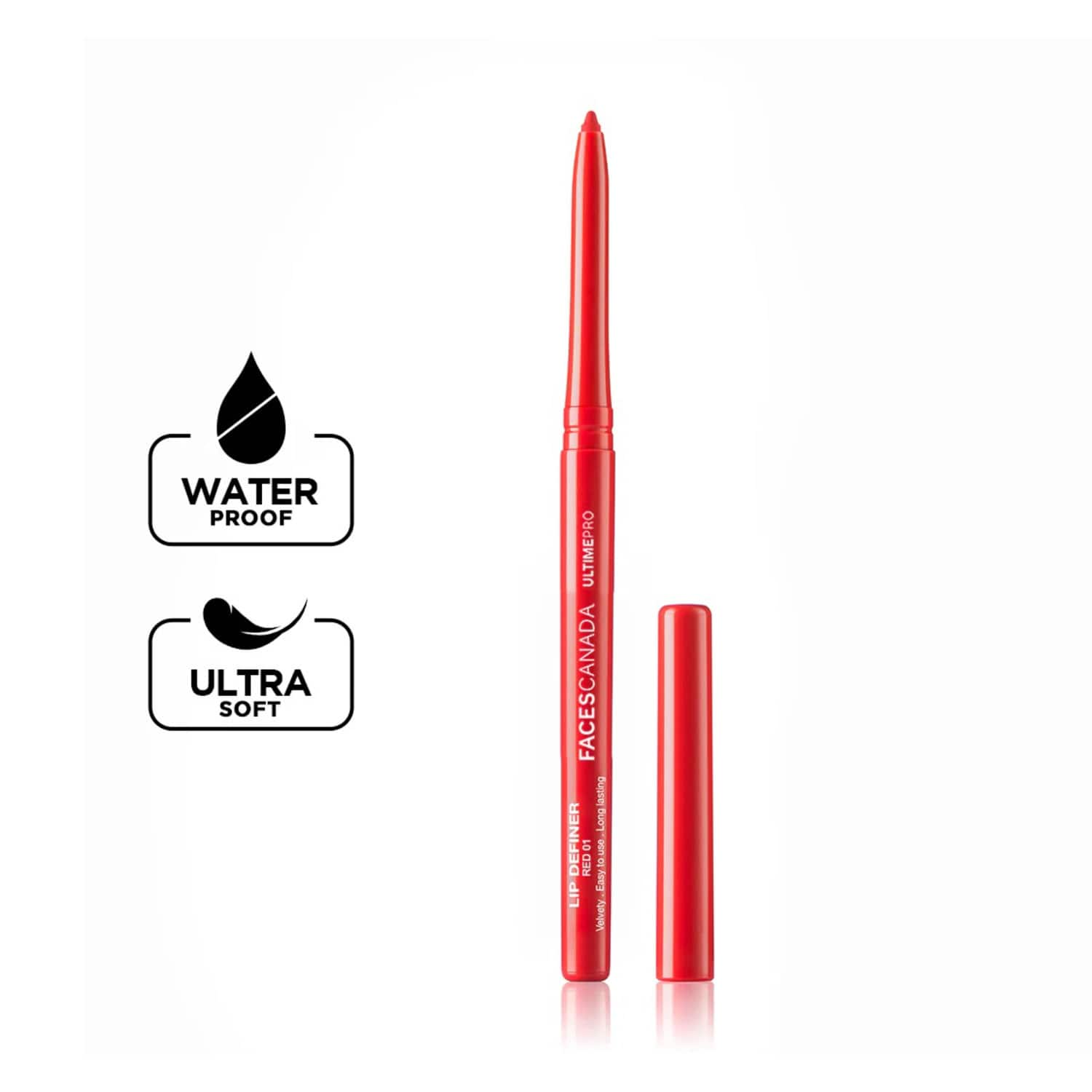 Faces Canada | Faces Canada Ultime Pro Lip Definer - Red, Extremely Soft & Gliding, Anti-Feathering (0.35 g)